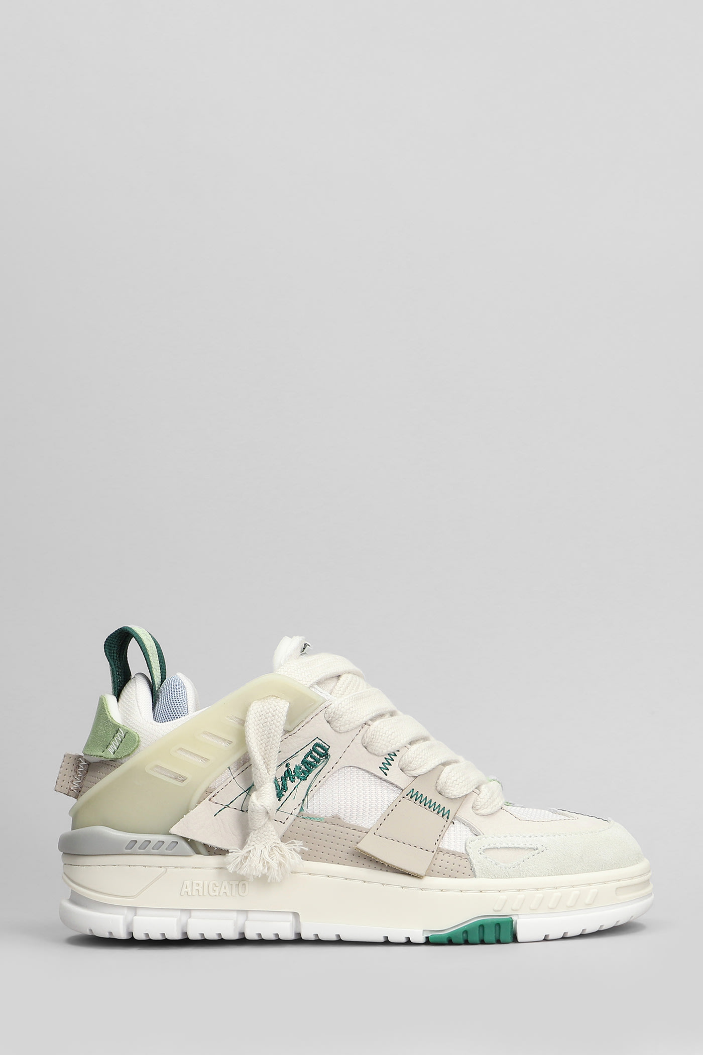 Area Patchwork Sneakers In Grey Suede And Leather