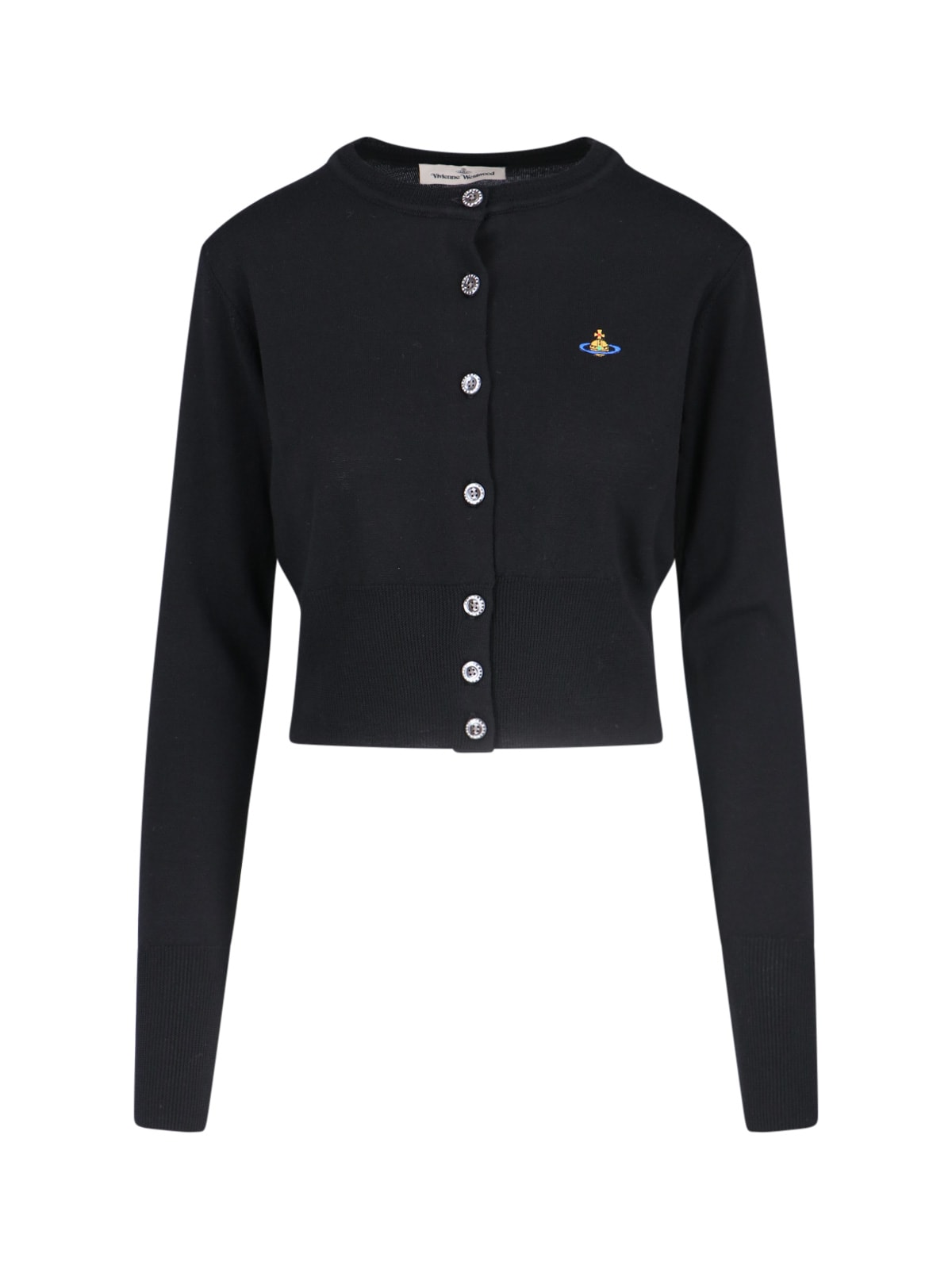 Vivienne Westwood Bea Logo Crop Cardigan In Black