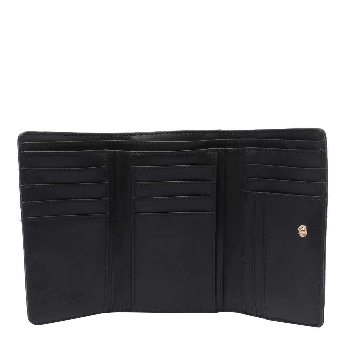 Liu •jo Logo-lettering Bi-fold Wallet In Black