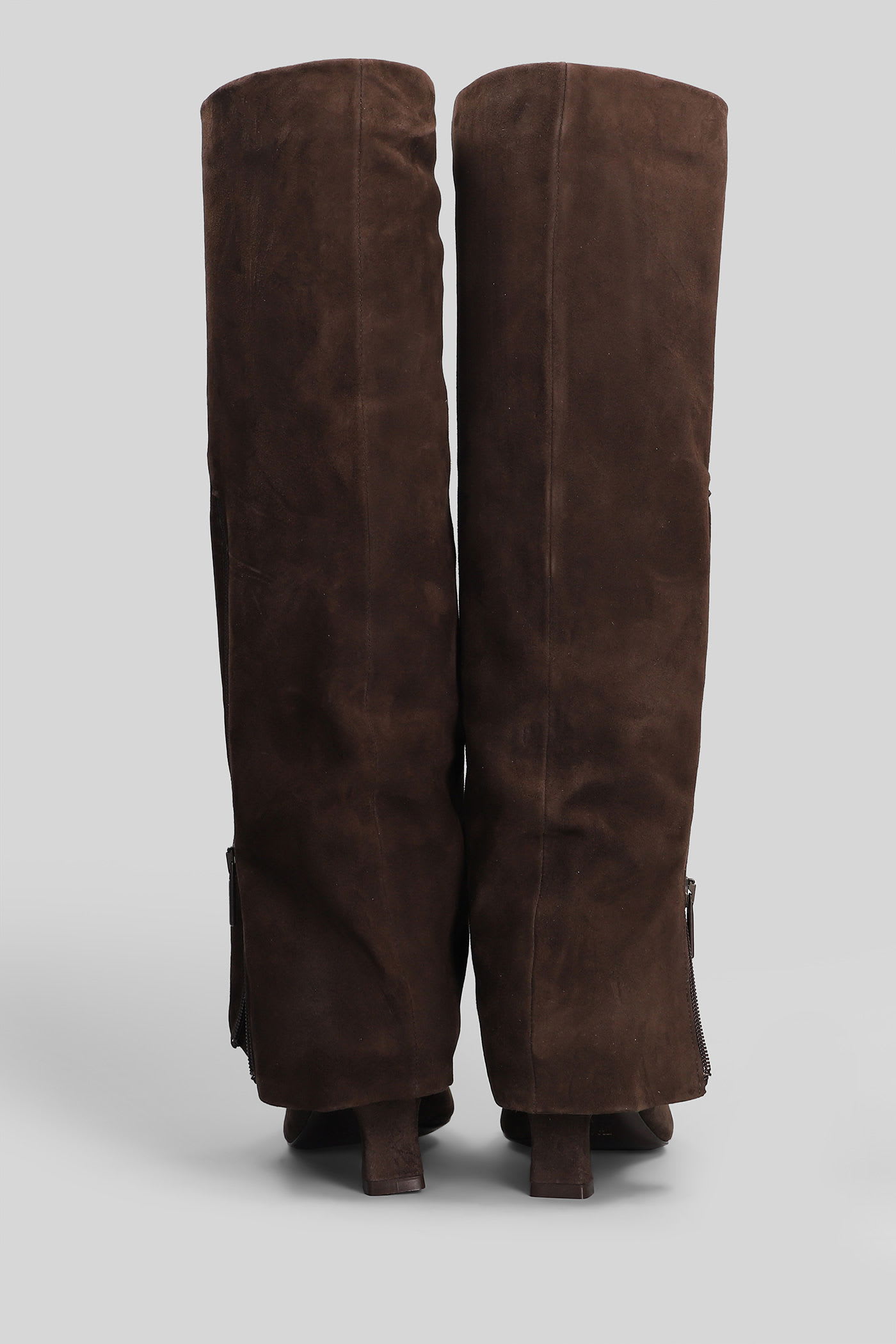 The Seller High Heels Boots In Dark Brown Suede In Brown