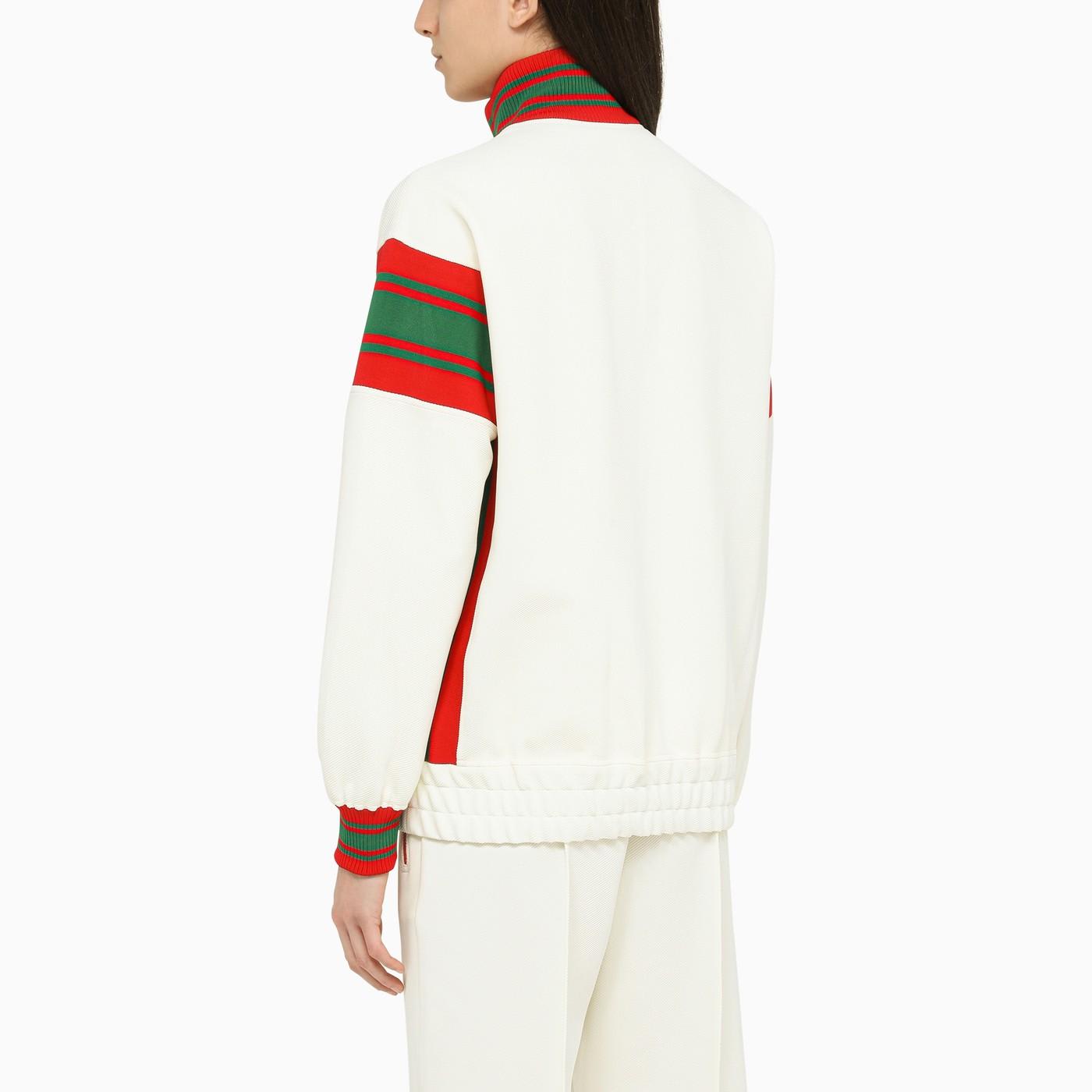 Shop Gucci Ivory Sweatshirt With Zip In White