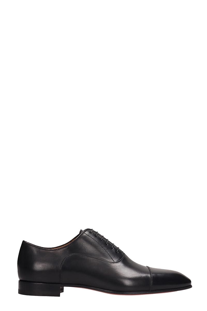 Christian Louboutin Greggo Men's Lace-Up Leather Dress Shoes In Black