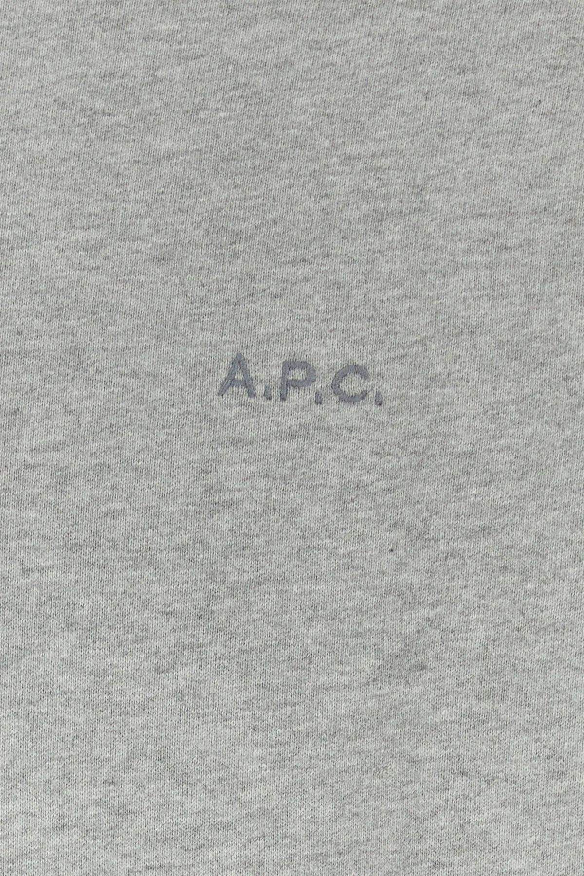 Shop Apc Grey Cotton Sweatshirt