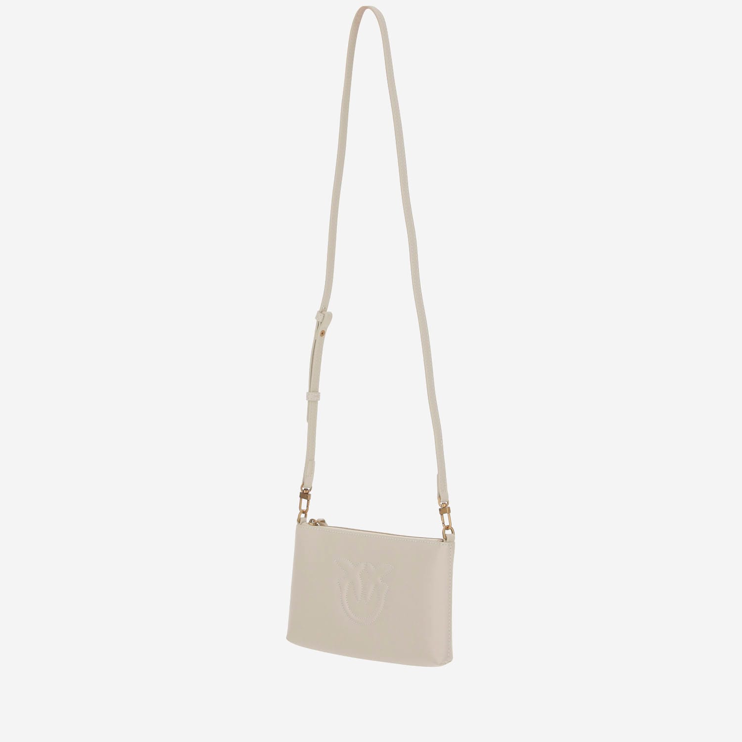 Shop Pinko Flat Leather Shoulder Bag