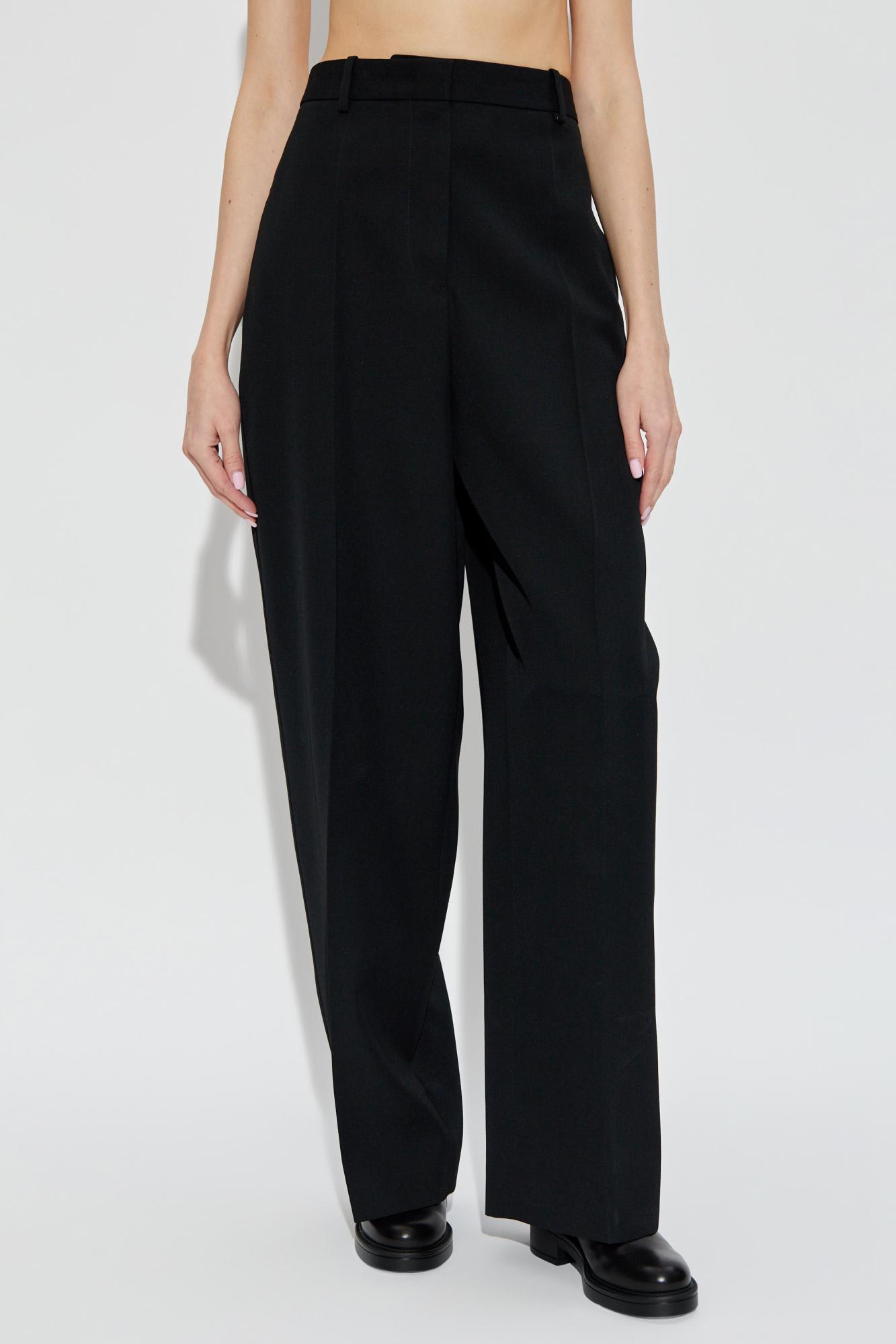 Jil Sander Front-pleated Wool Trousers In Black