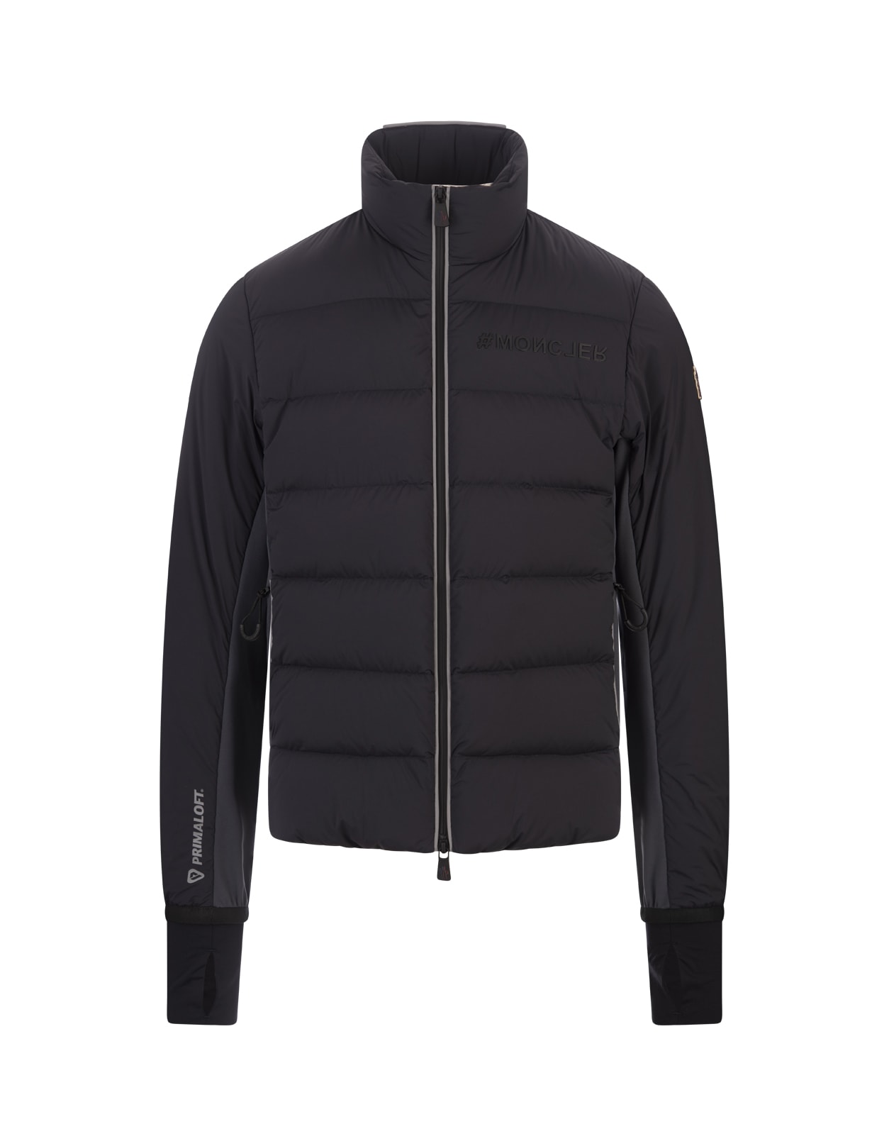 Shop Moncler Night Blue Pocol Short Down Jacket In Grey