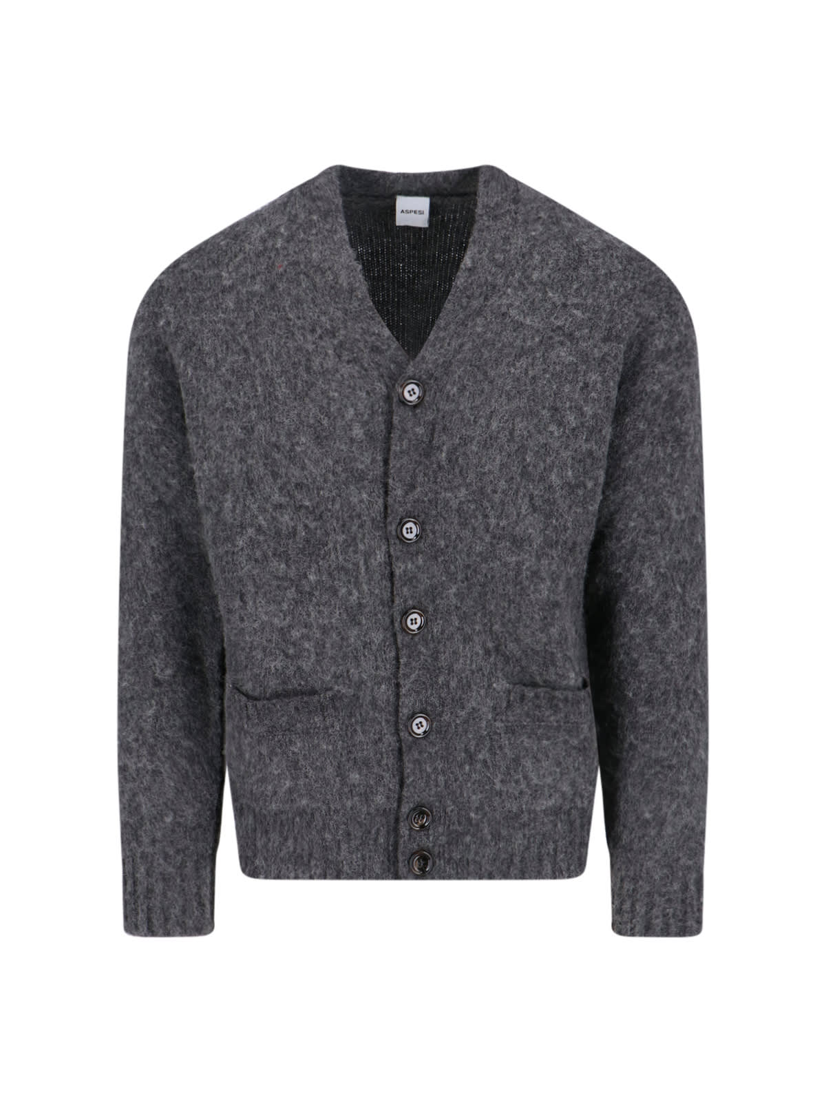 Aspesi V-neck Cardigan In Gray