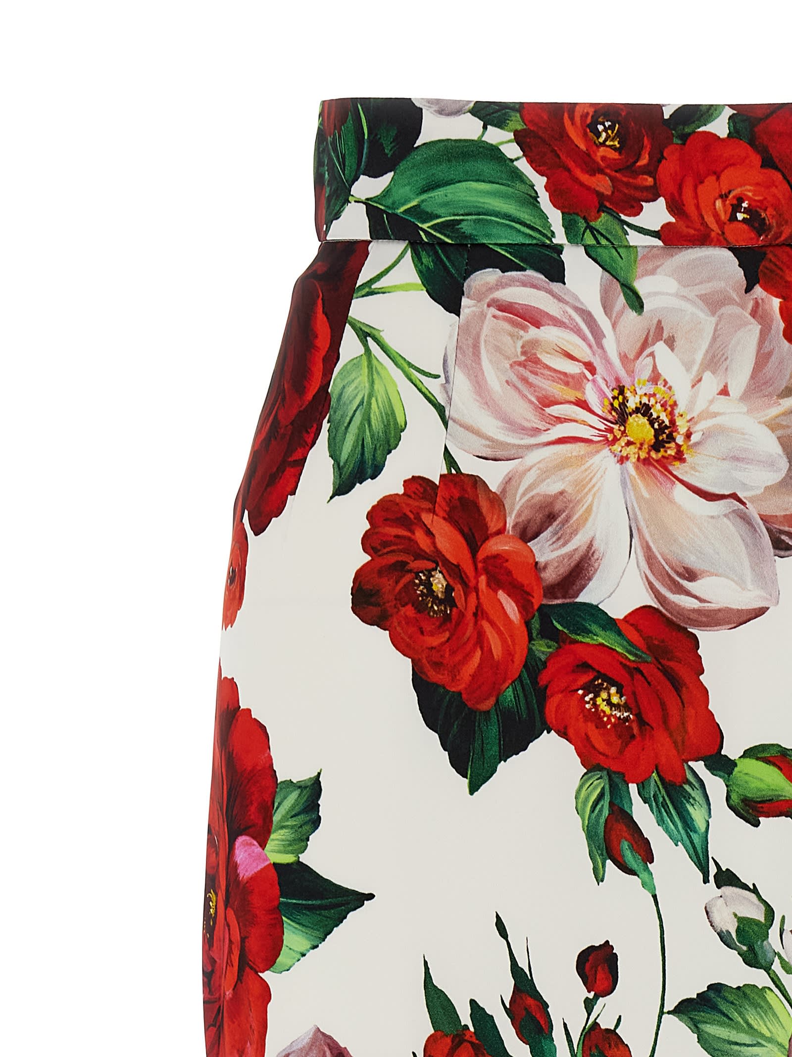 DOLCE & GABBANA FLORAL LONGUETTE SKIRT