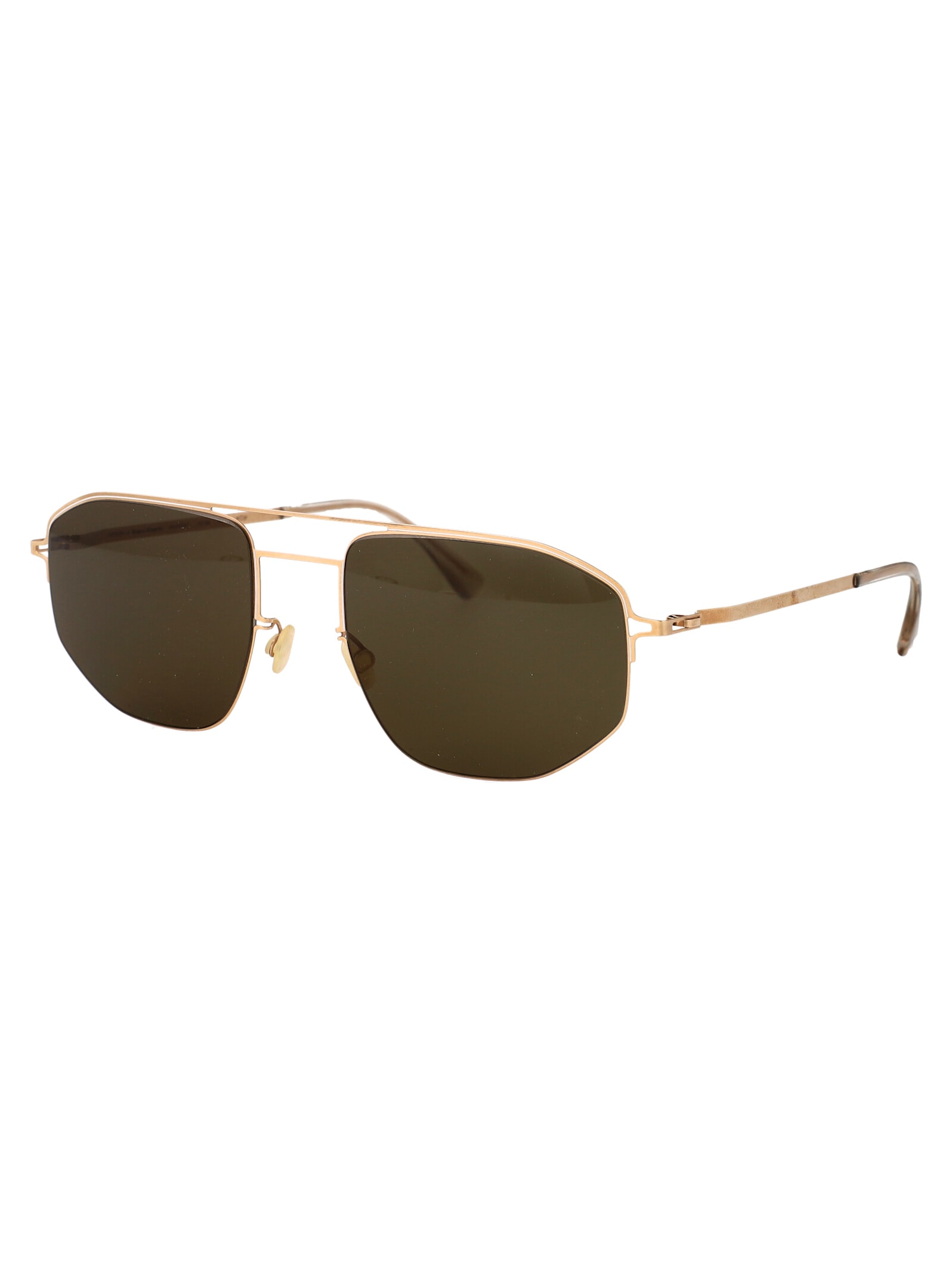 Mykita Rose Gold Metal Sunglasses In Brown
