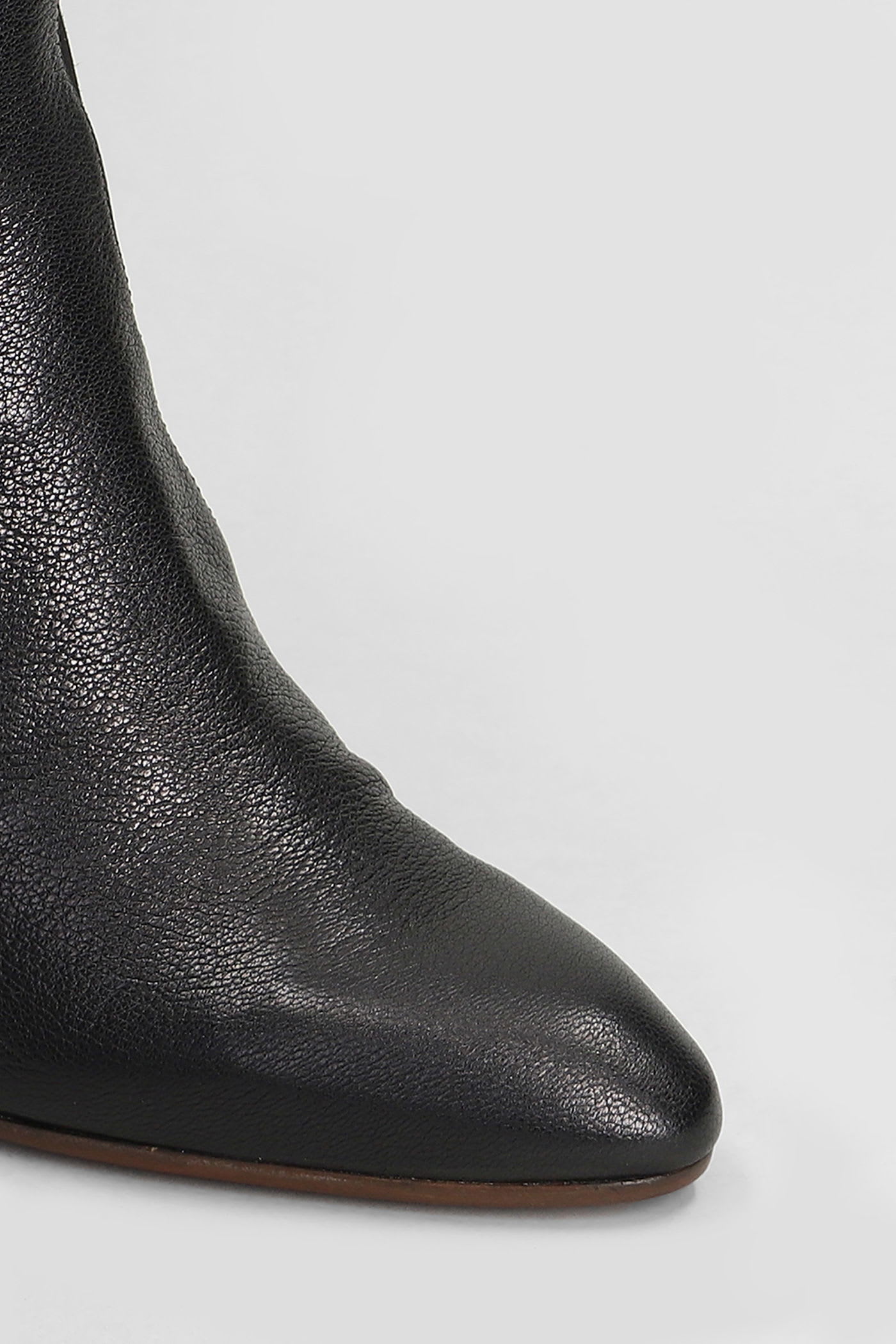 Chie Mihara Etyu High Heels Ankle Boots In Black Leather In Black