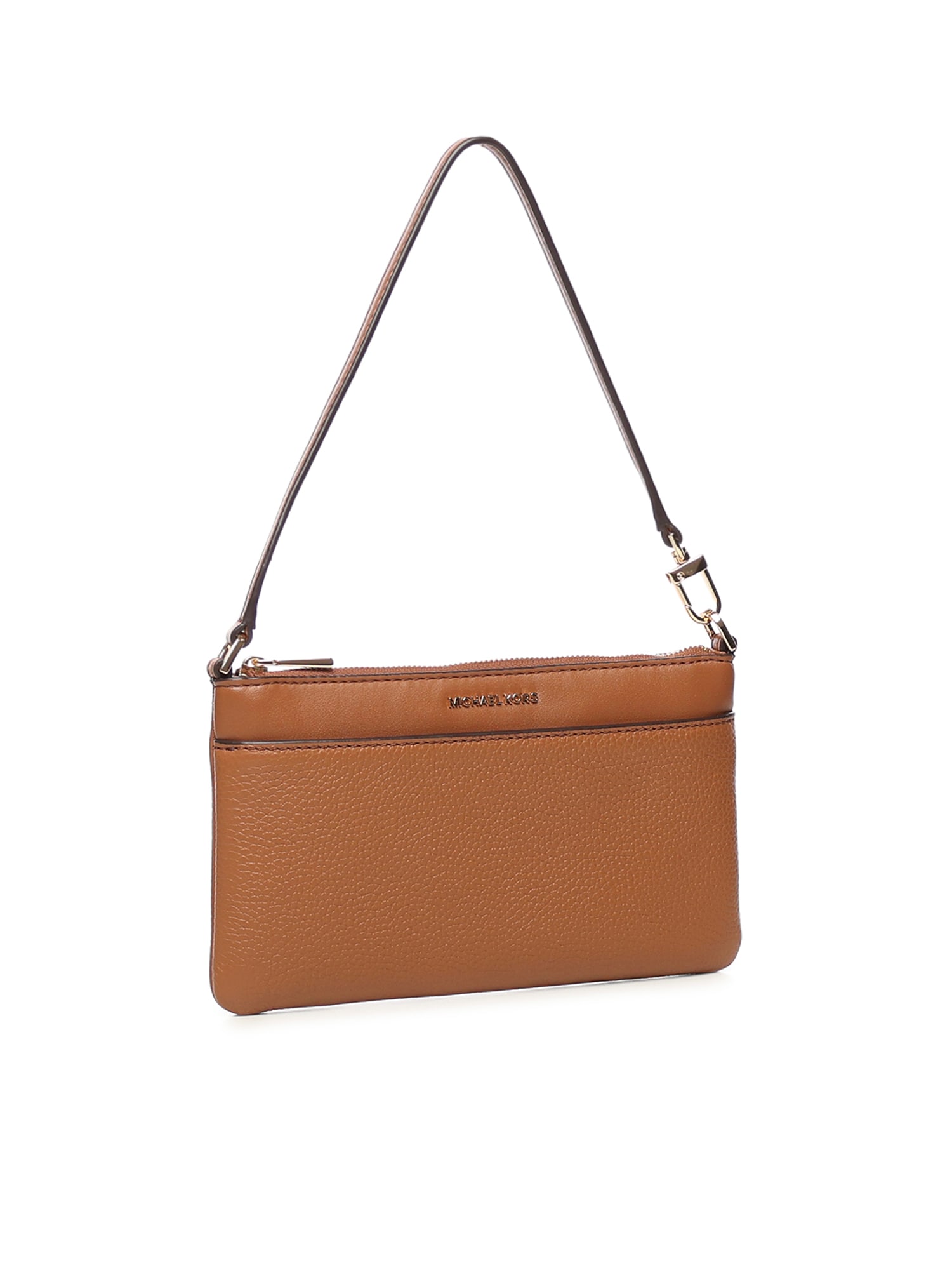 Michael Michael Kors Jet Set Medium Leather Wristlet In Brown