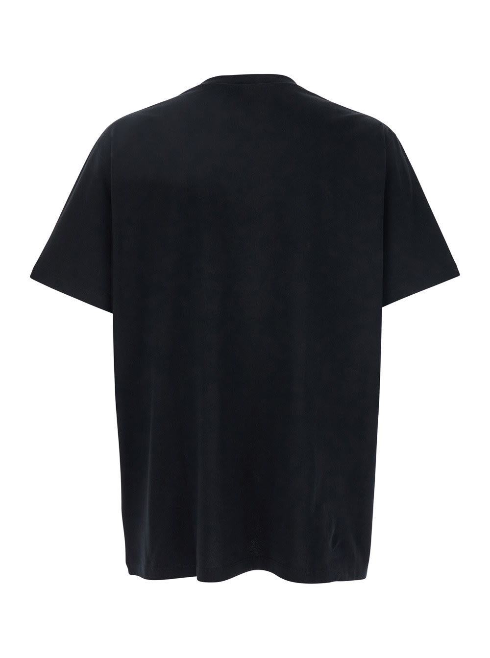 Balmain Men Black T-shirt With Logo Lettering On The Front In Cotton Man In Black
