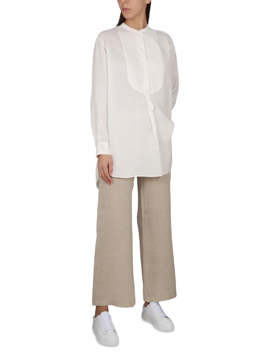 Shop Aspesi Tunic Shirt In Ivory