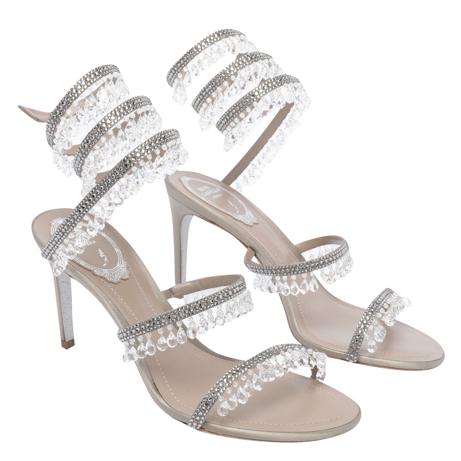 René Caovilla Chandelier Sandals In Gray