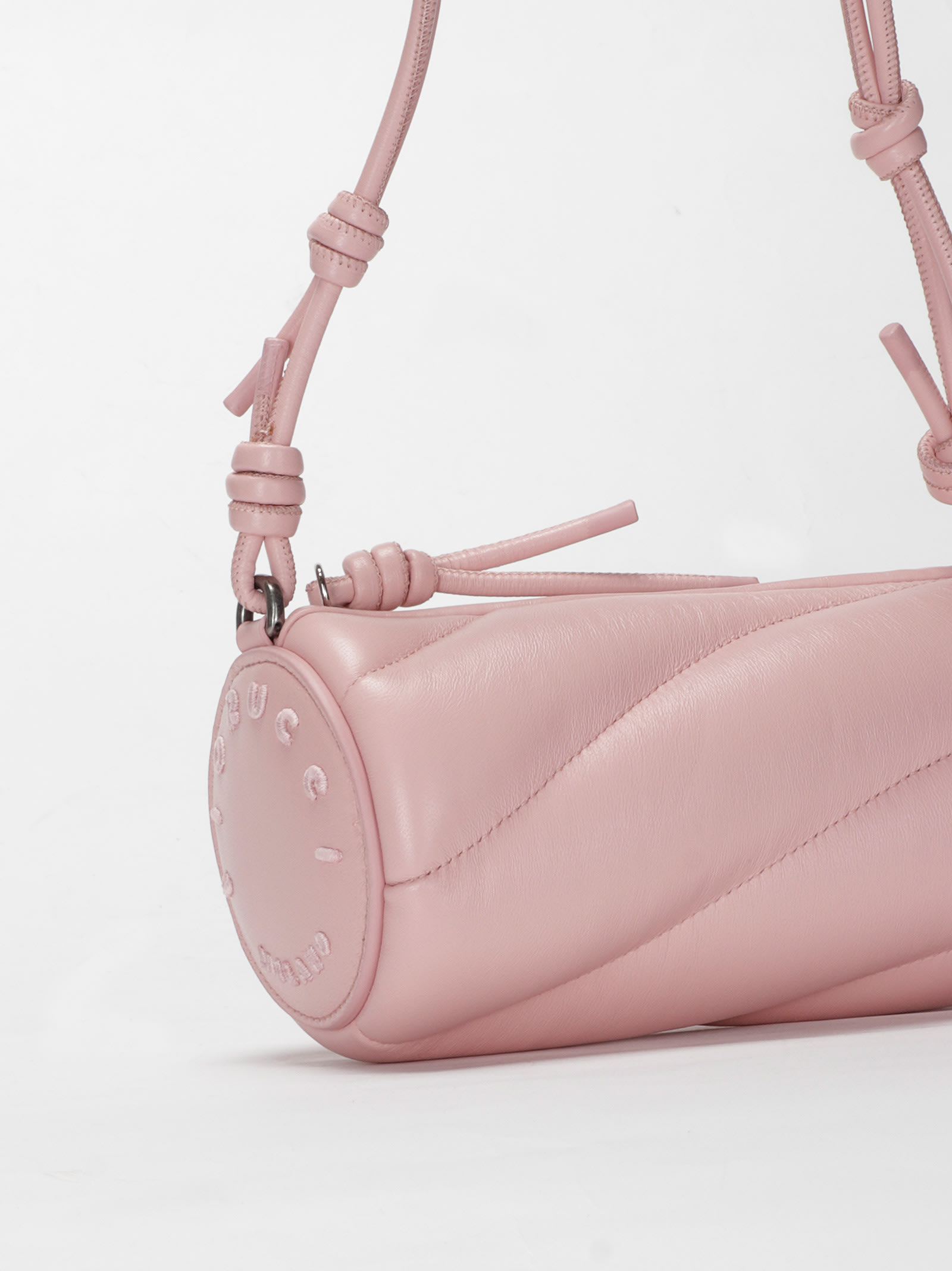Fiorucci Padded Leather Crossbody Bag In Pink