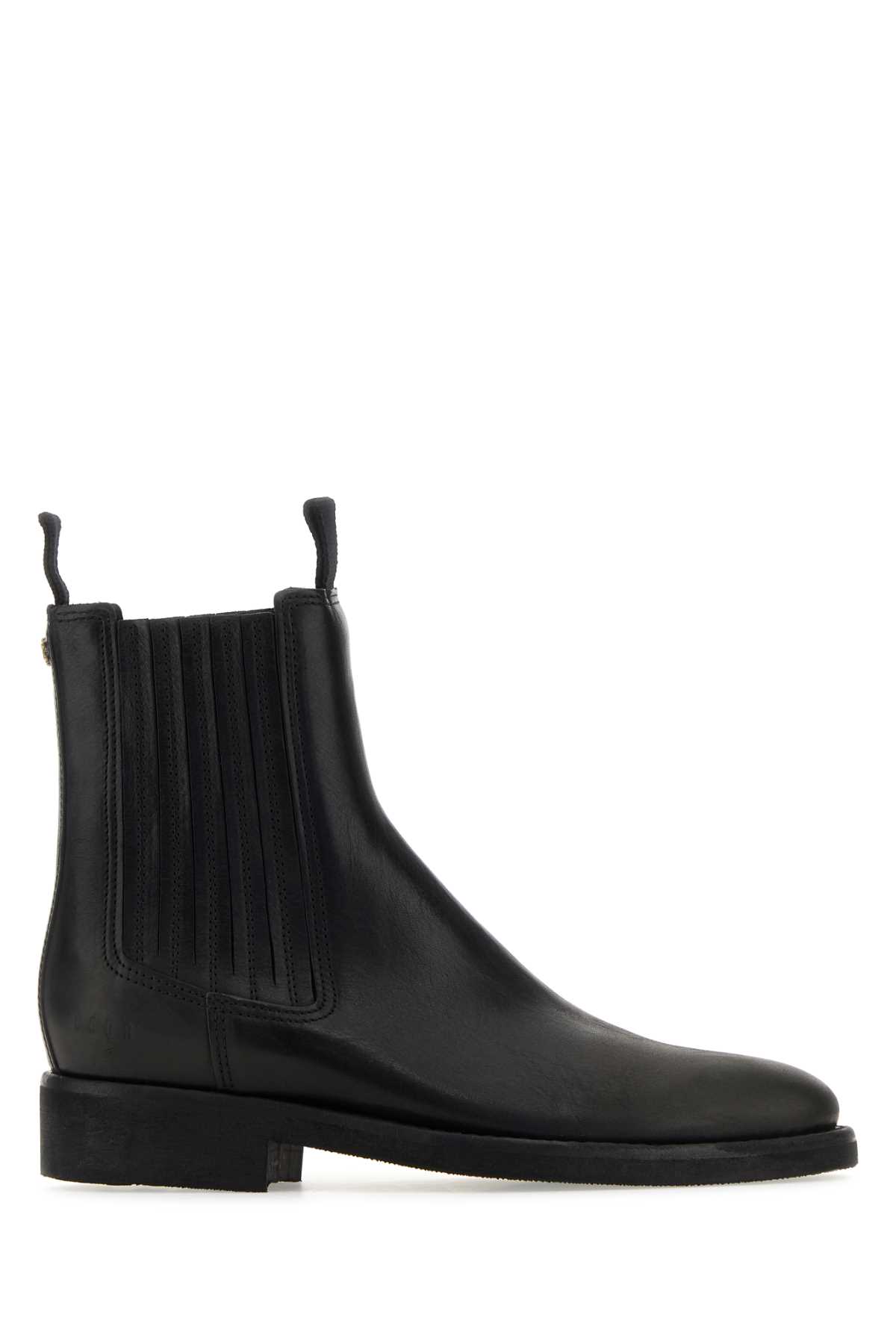 Black Leather Chelsea Ankle Boots
