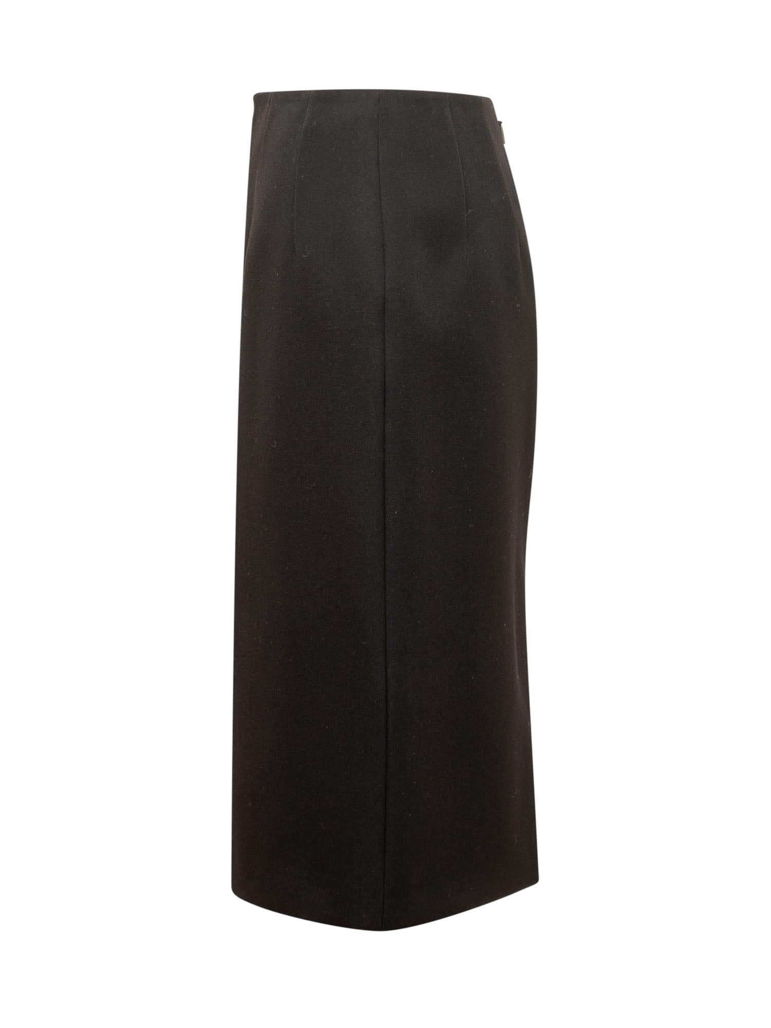 Shop Versace Midi Skirt In Nero