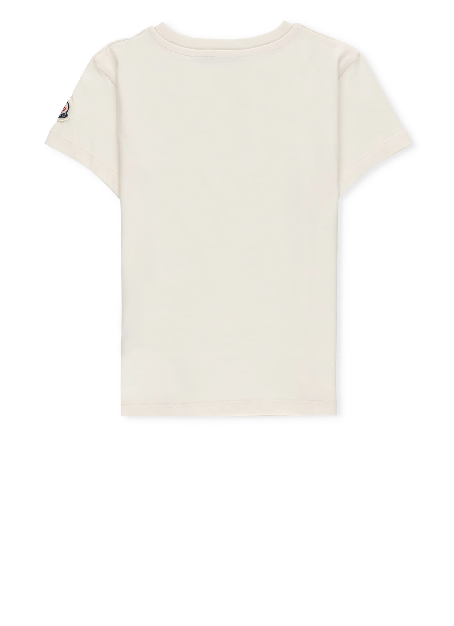 Shop Moncler T-shirt With Logo In Ivory