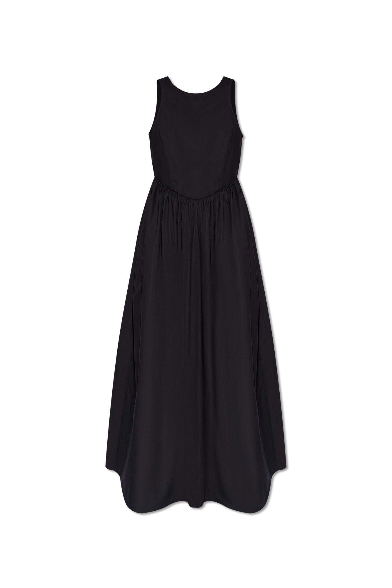 Shop Emporio Armani Sleeveless Dress In Blu Navy