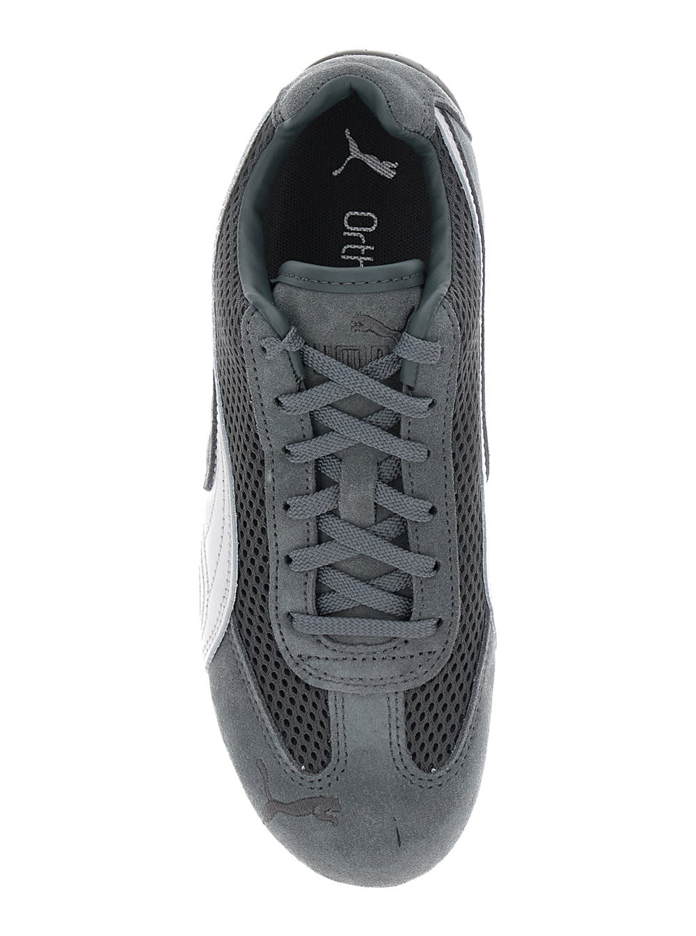 Puma 'speedcat' Grey Low Top Sneakers With Logo Patch On The Tongue And Formstrip Logo Detail On The Side In Gray
