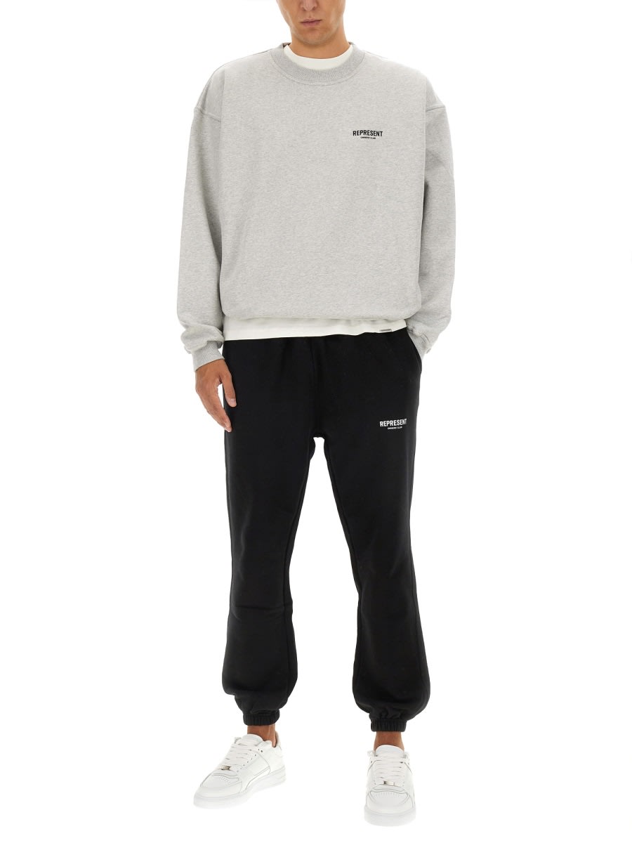 Represent Owners Club Oversize Cotton Sweatshirt In Grey