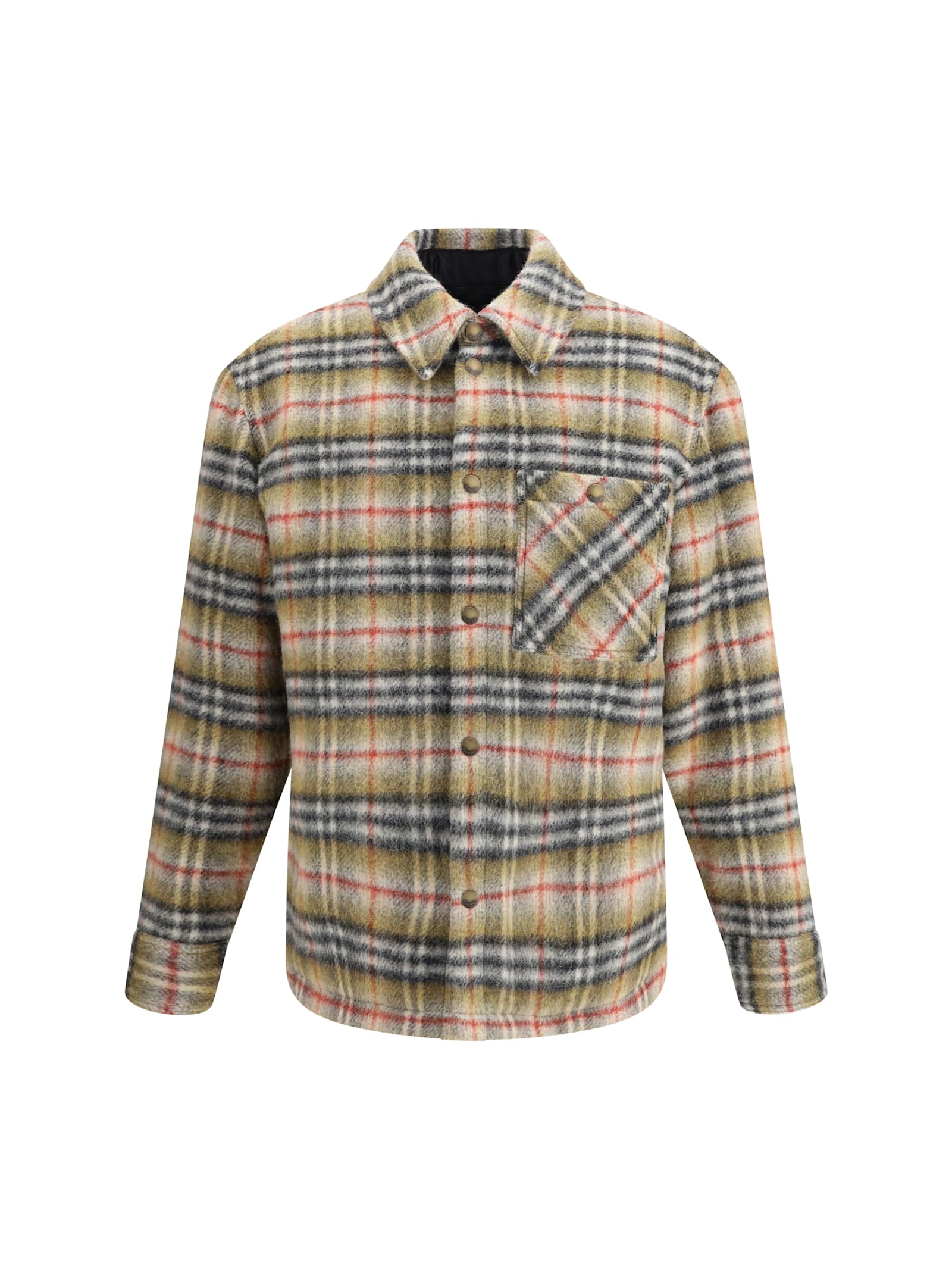 Burberry Men Check Wool Jacket In Multi
