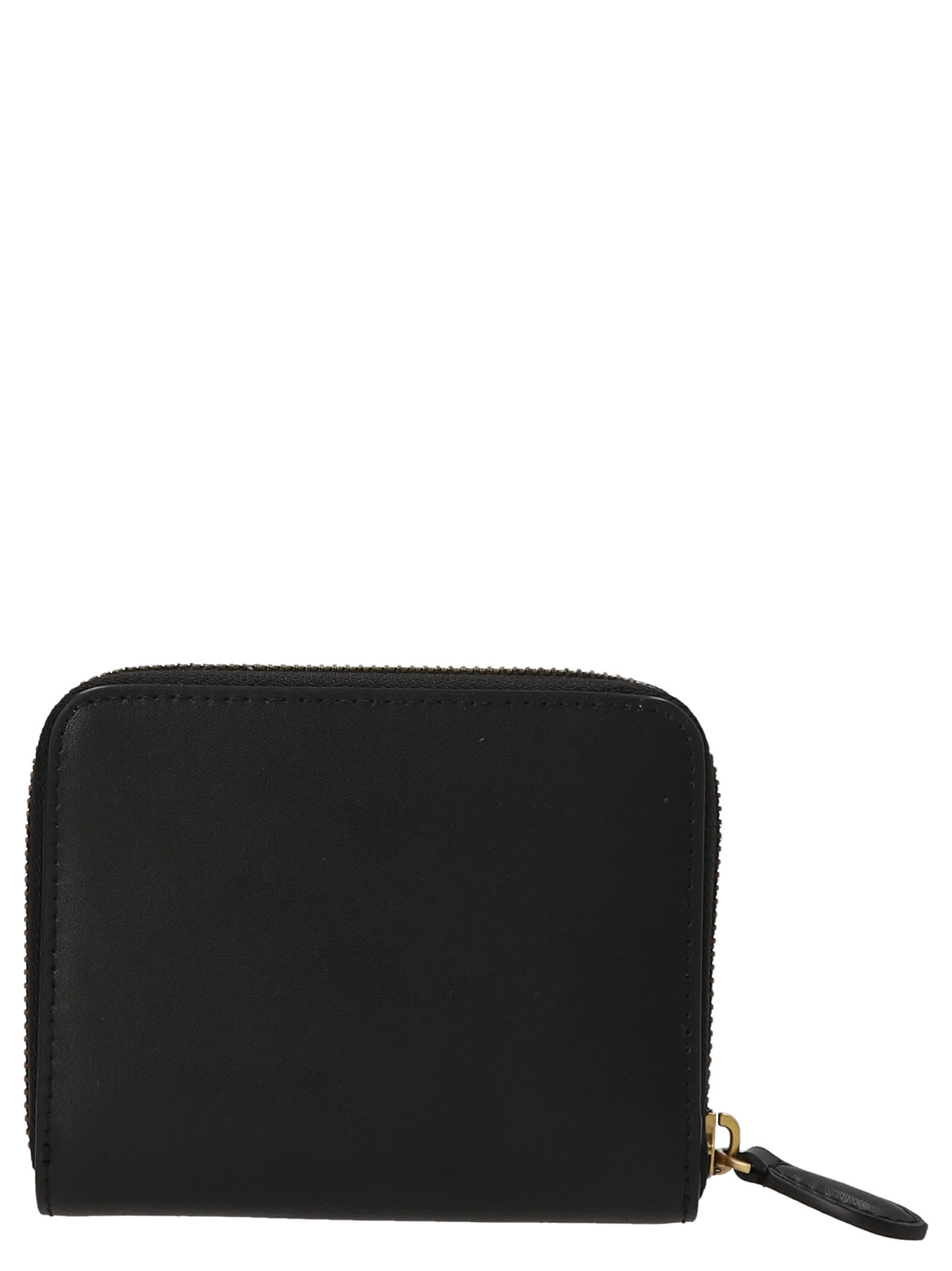 Pinko Logo Plaque Zip-around Wallet In Black