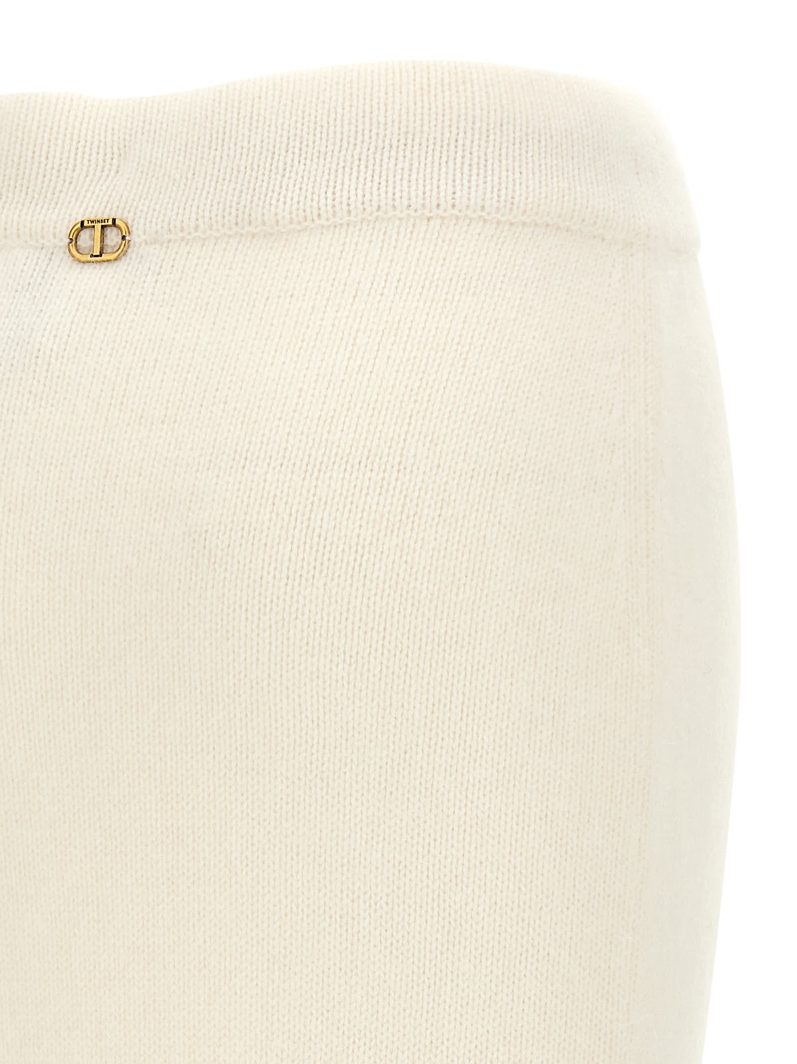 Twinset Twin Set Longuette Skirt In White