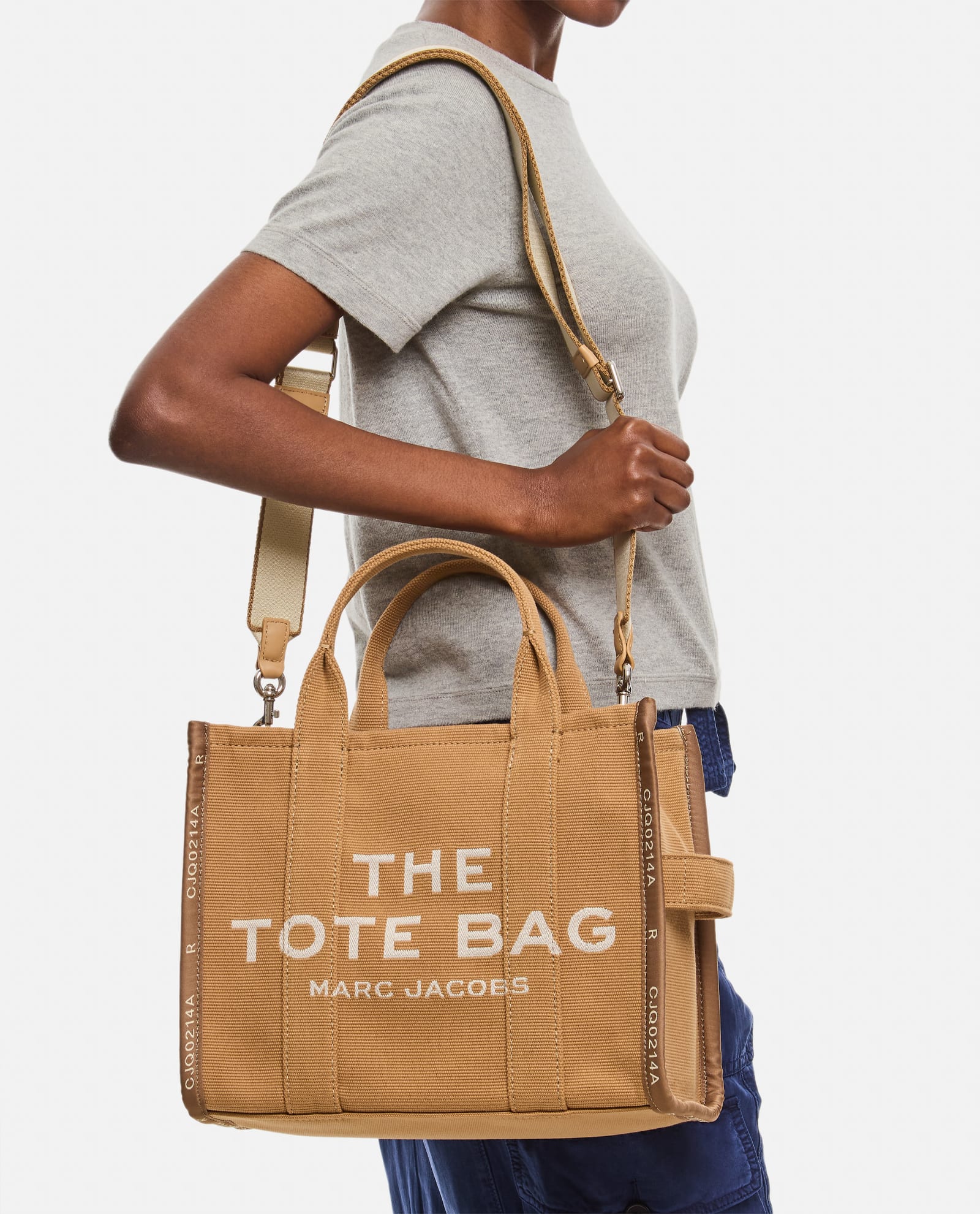 Shop Marc Jacobs The Medium Jacquard Tote Bag In Beige