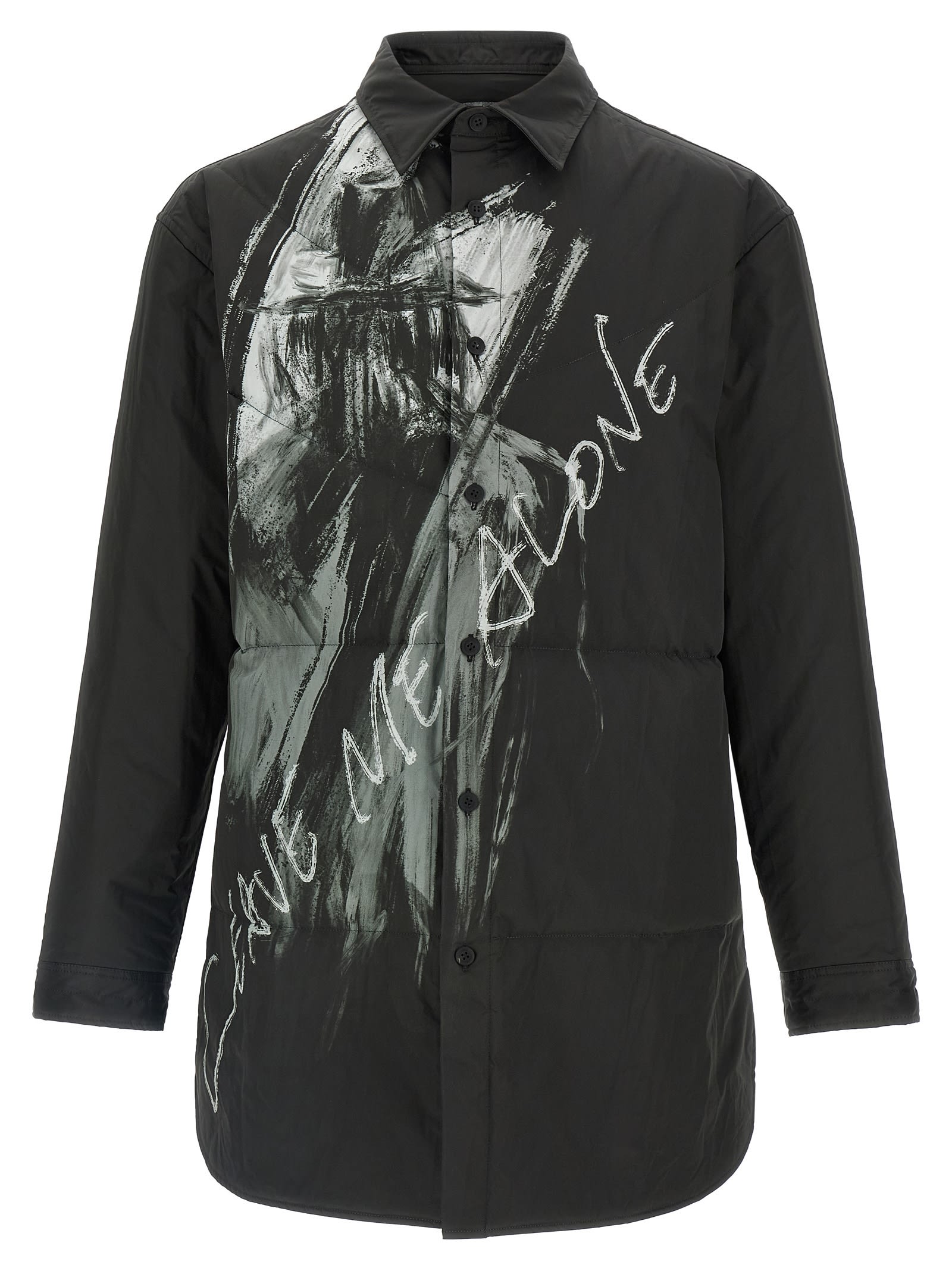 Yohji Yamamoto Padded Overshirt Shirt And Blouse Black In Black