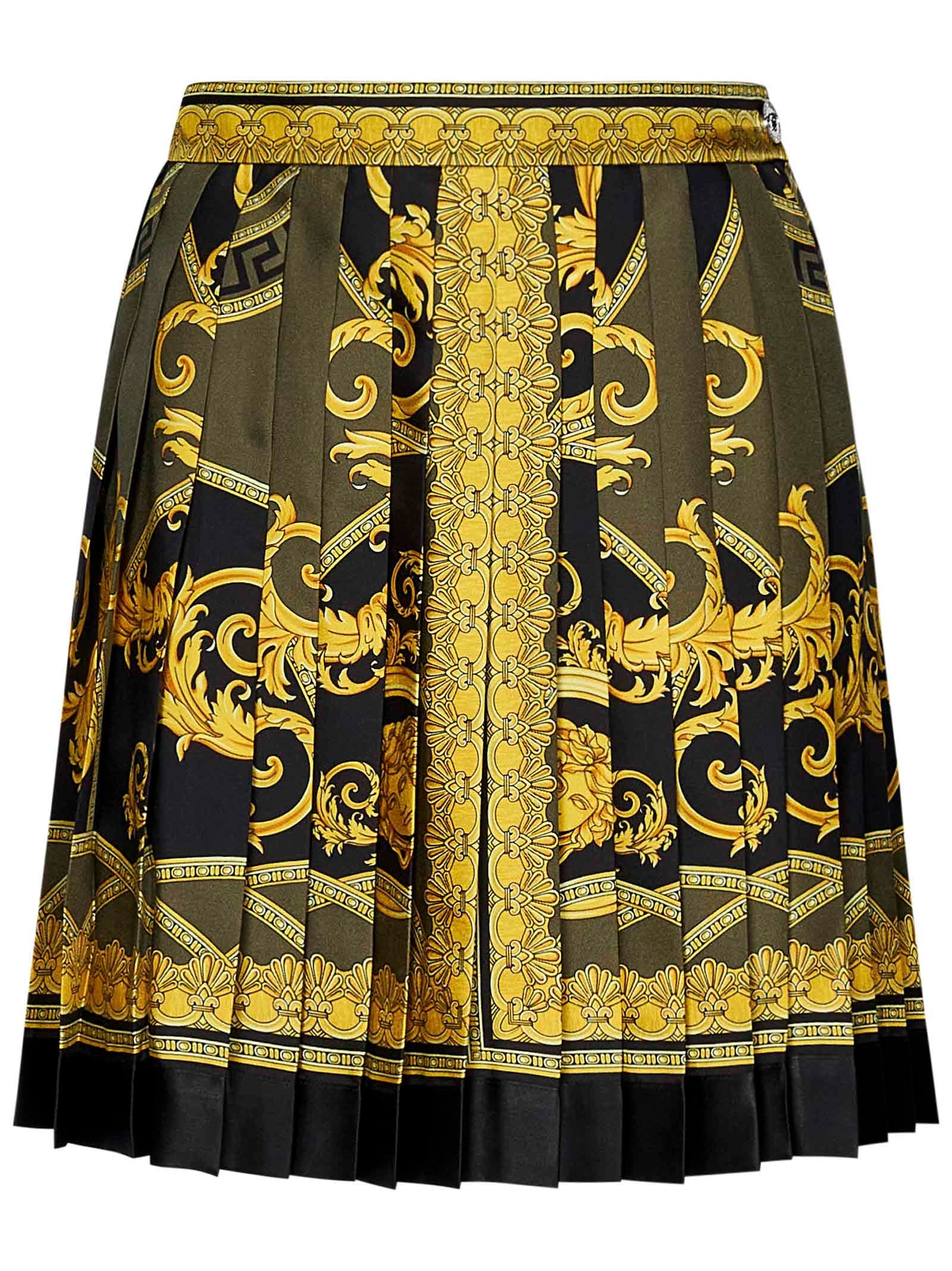 Shop Versace La Coupe Des Dieux Skirt In Black