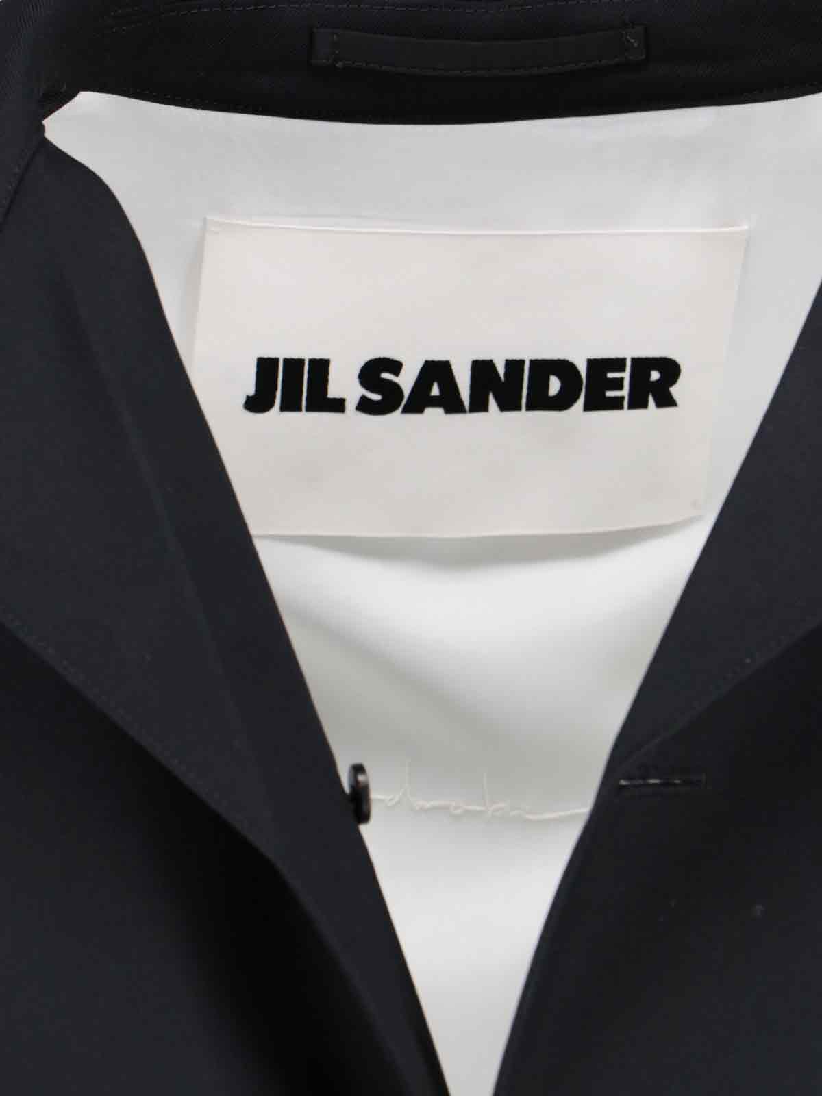 Shop Jil Sander Single-breasted Wool Coat In Black