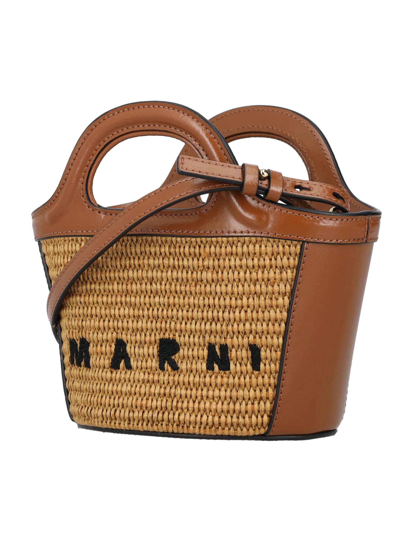 Shop Marni Tropicalia Micro Bag In Raw Sienna