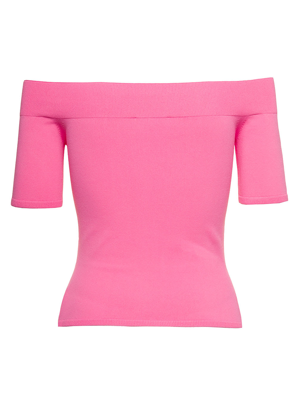 Shop Alexander Mcqueen Pink Off-the-shoulders Top In Viscose Blend Woman