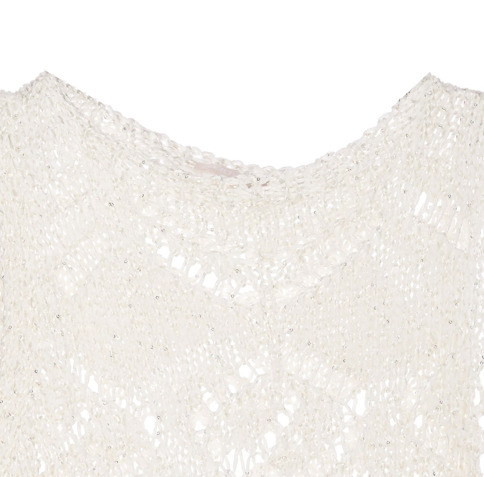 Shop Liu •jo Knitted Sequins Vest In White
