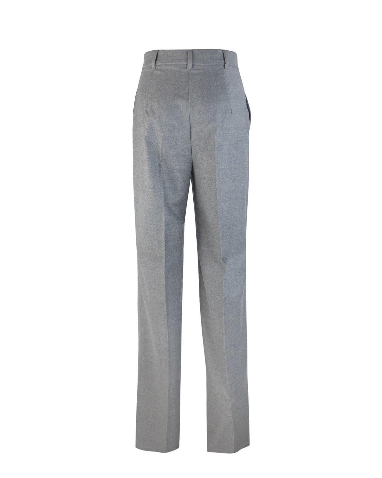 Shop Max Mara Pleat Detailed Straight Leg Trousers In Grey