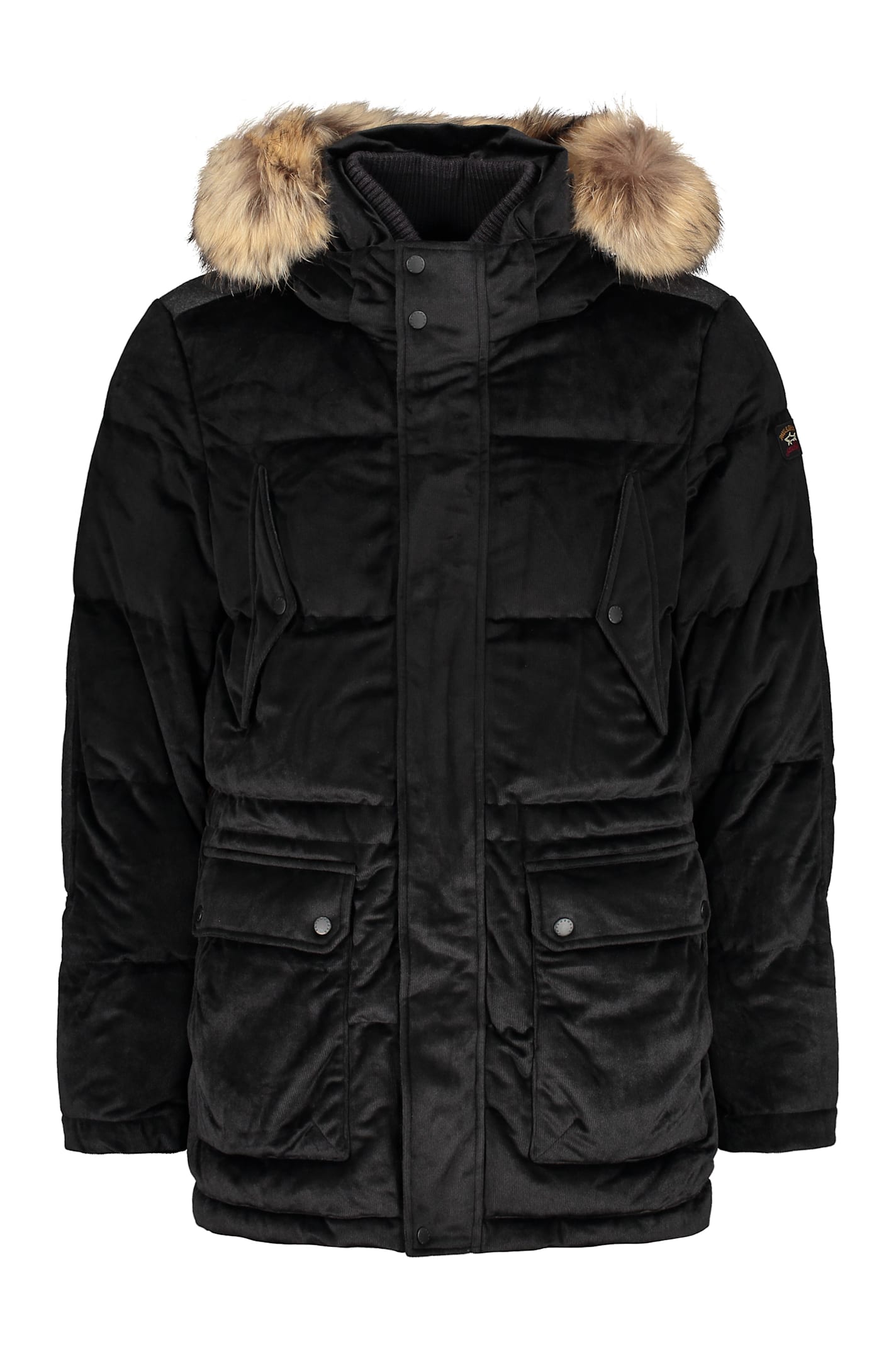 Zip And Snap Button Fastening Down Jacket