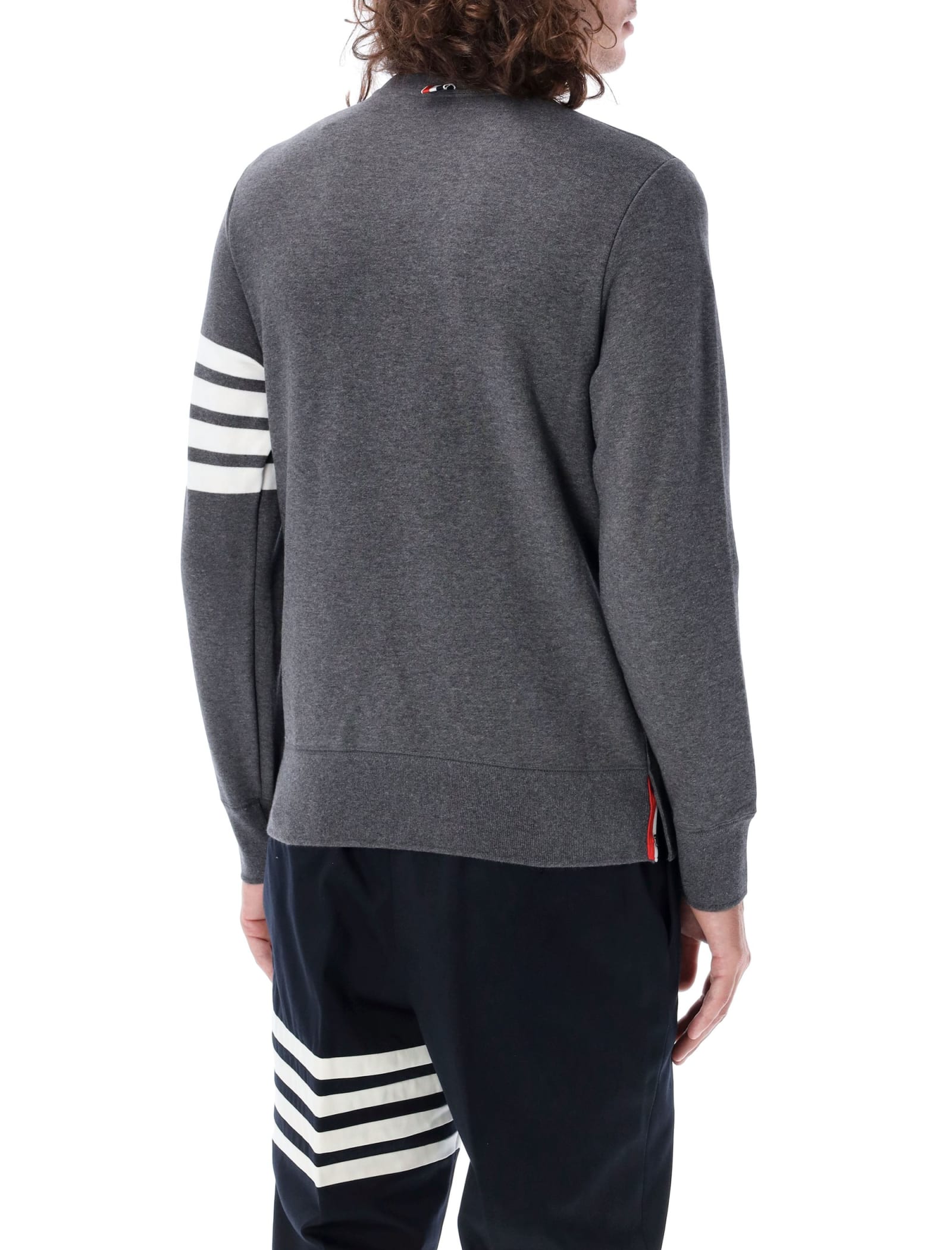 Shop Thom Browne Classic Crewneck In Dark Grey