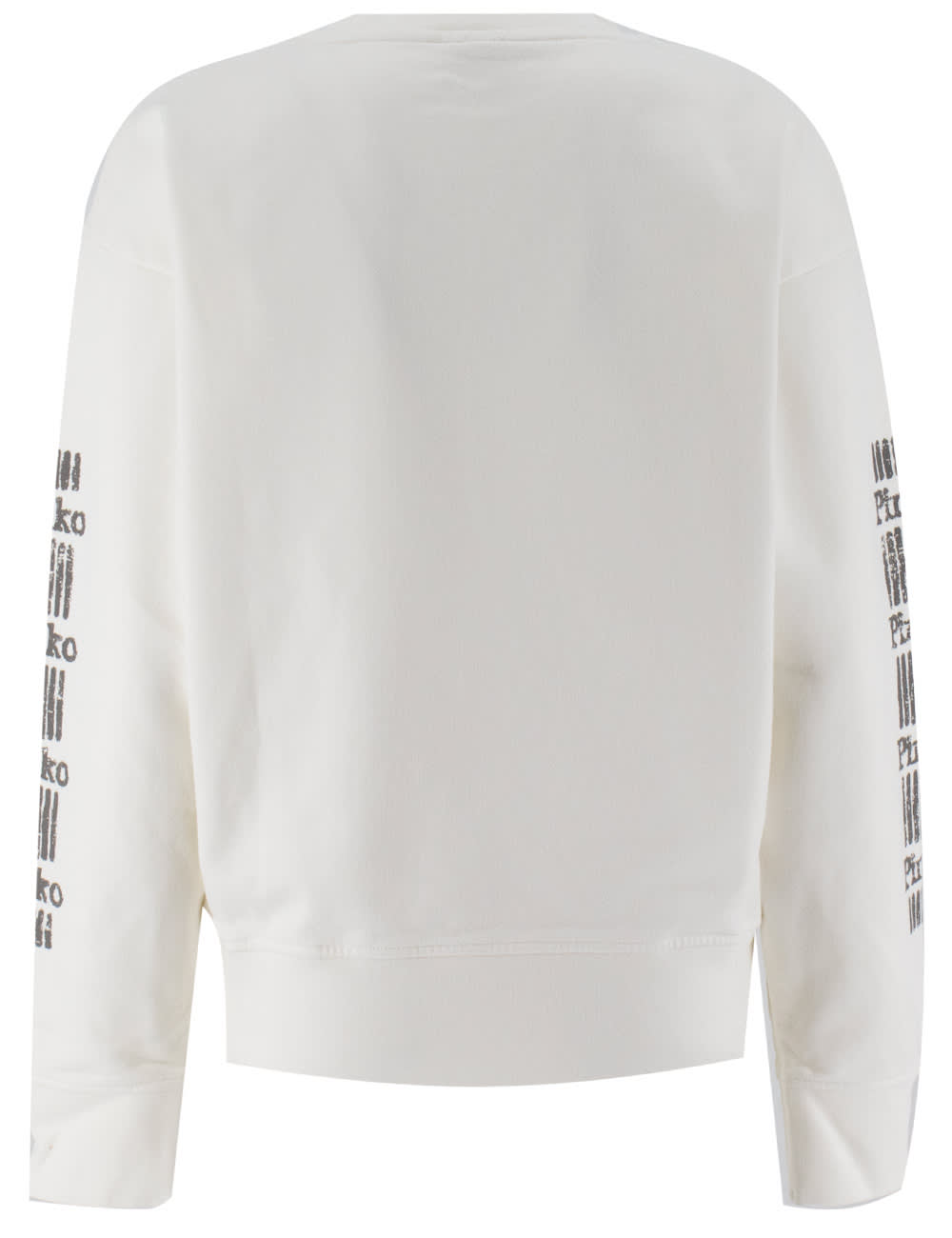 Pinko 'mindelo' White Sweatshirt With Logo Print On The Front And Sleeves In Bianco