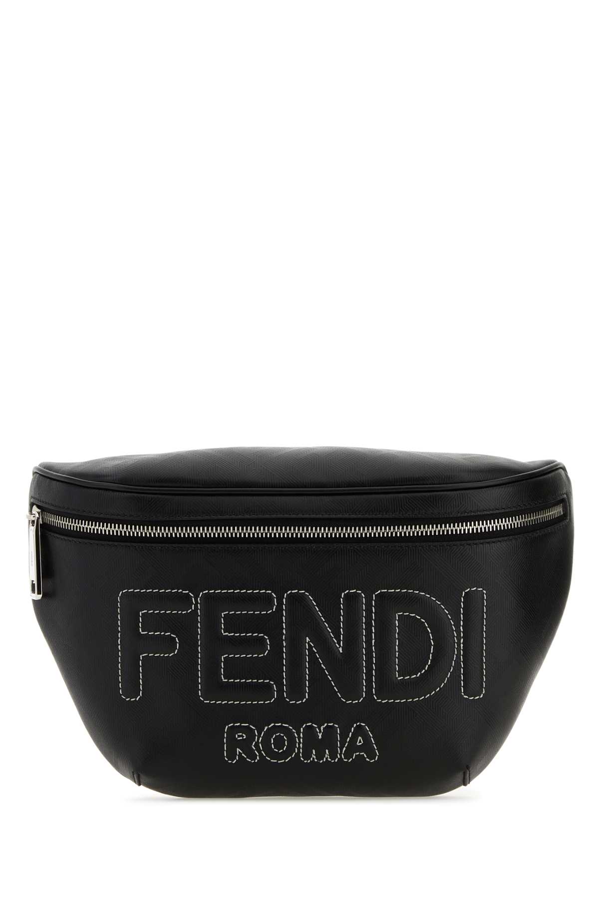 Shop Fendi Black Fabric Belt Bag In Neropalladio