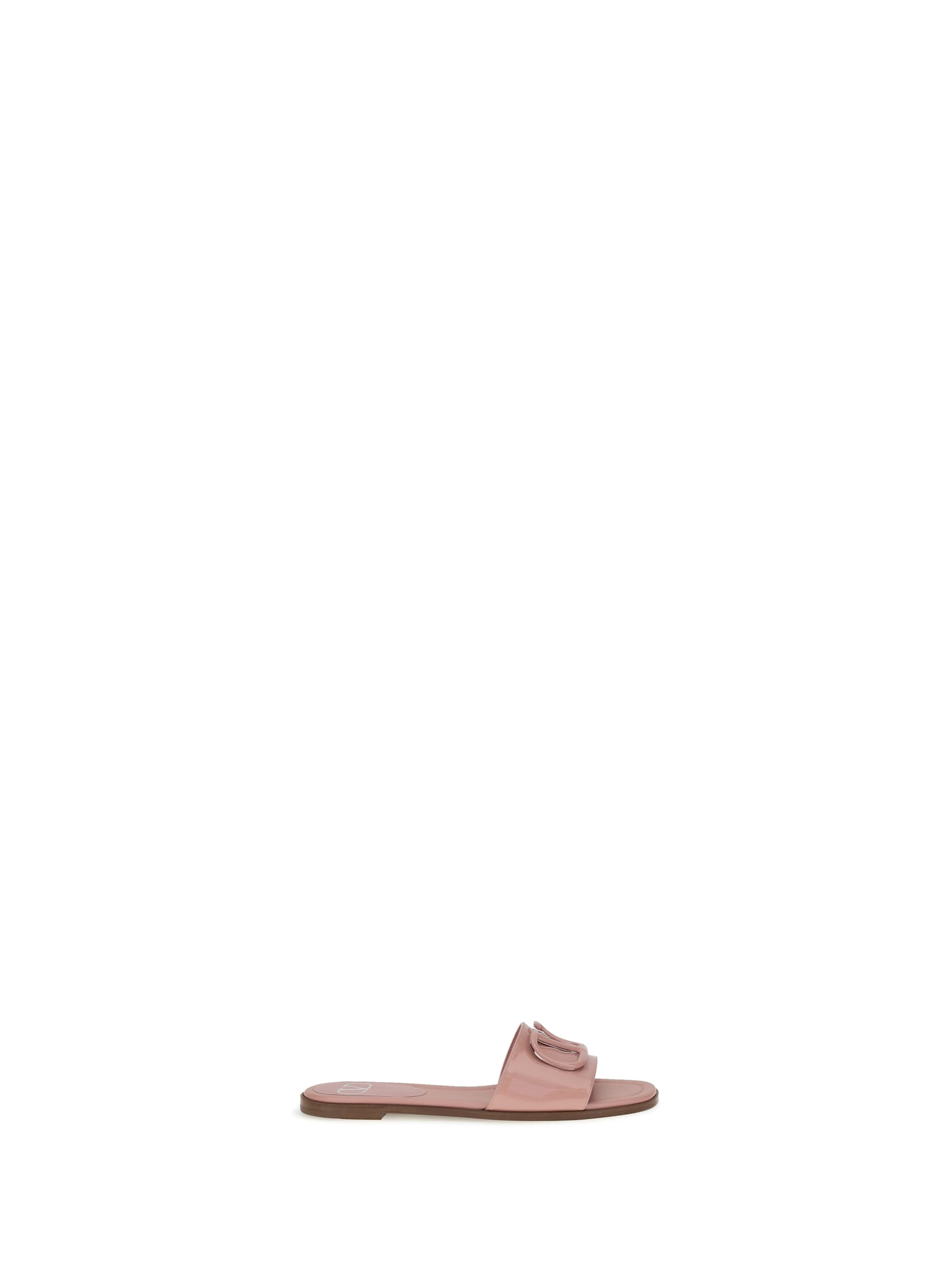Valentino Patent Leathe Vlogo Slide Sandals