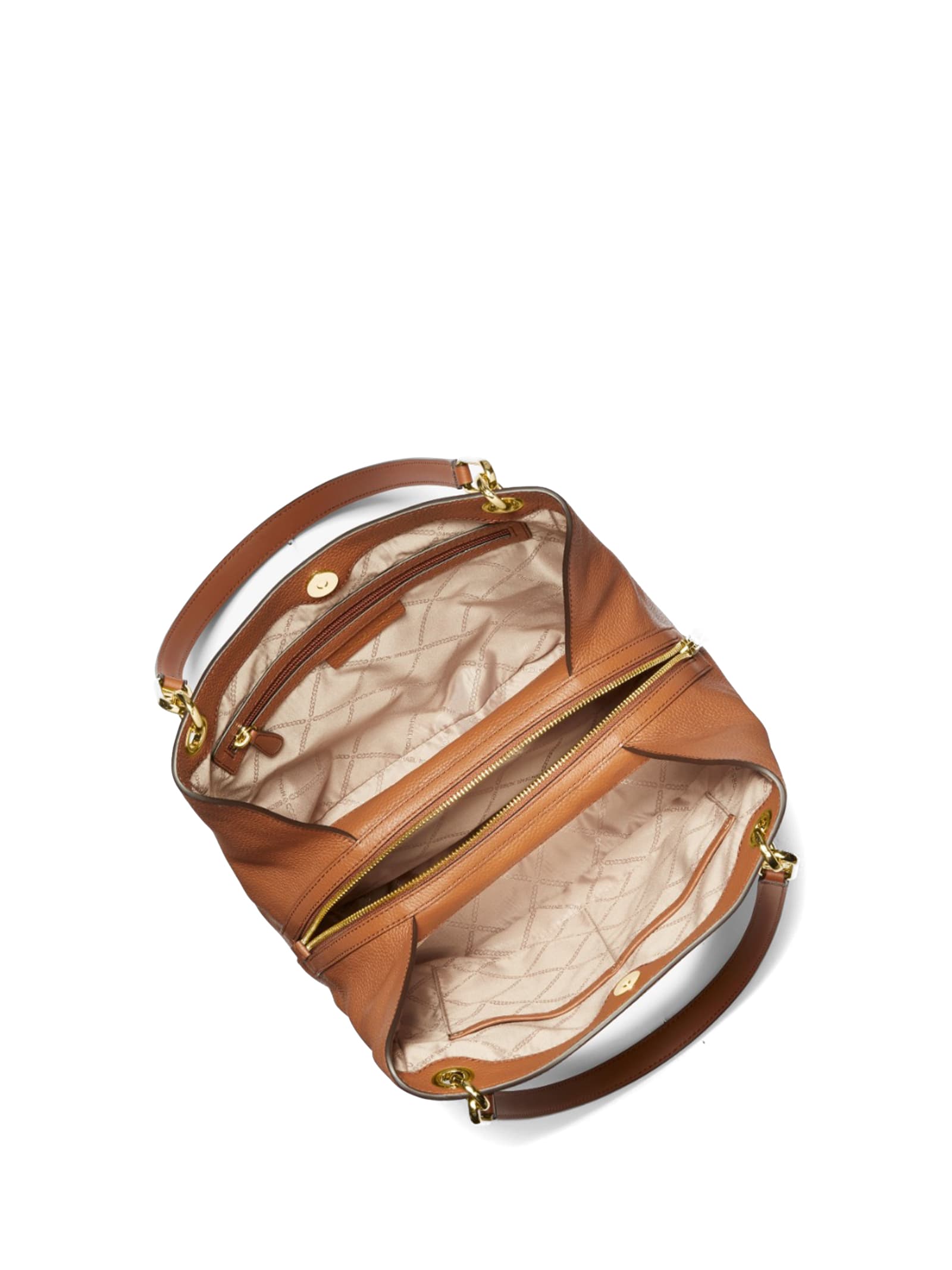Shop Michael Kors Kensington Large Tote Bag In Pebbled Leather In Luggage