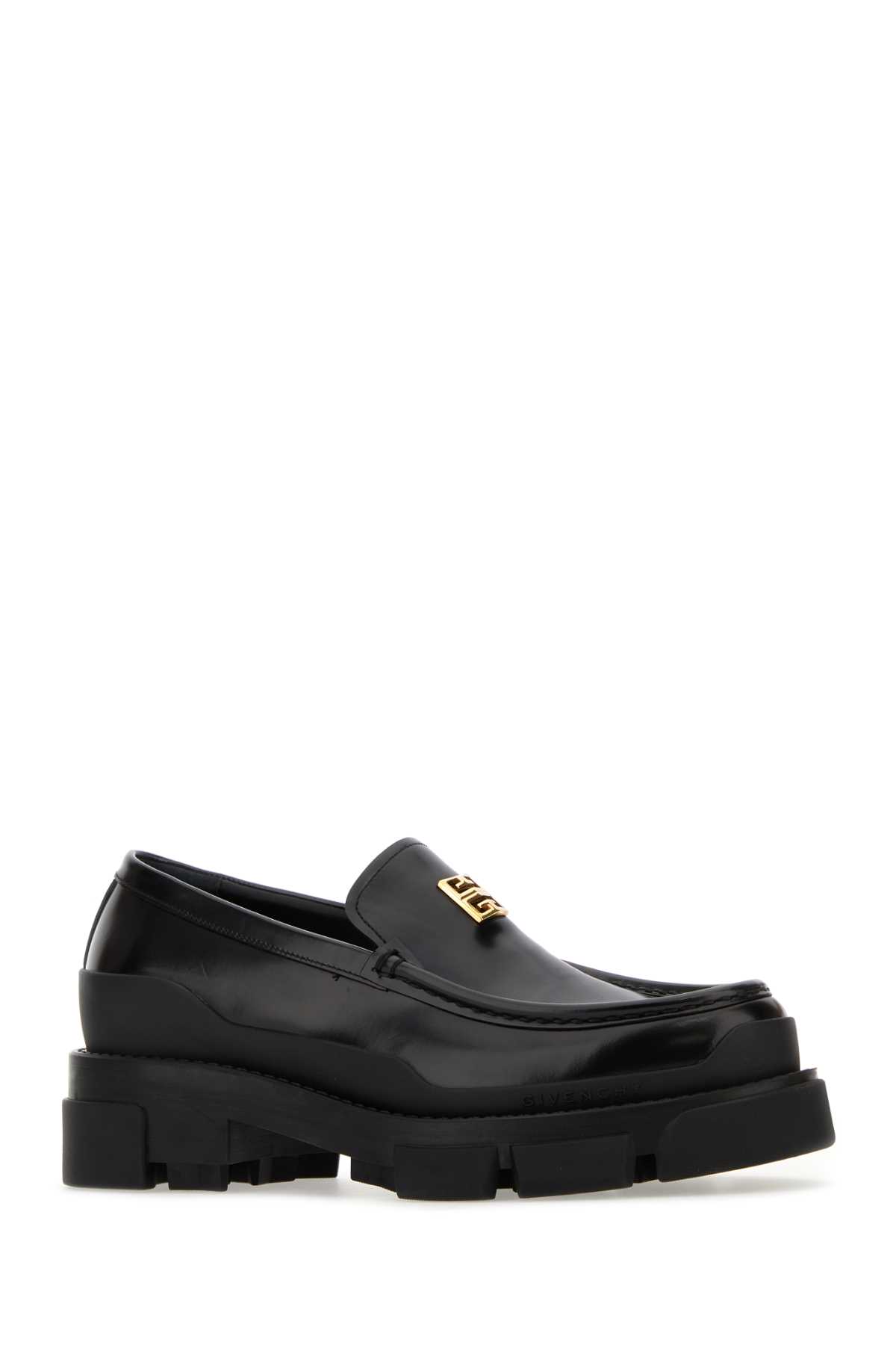 Shop Givenchy Black Leather Terra Loafers
