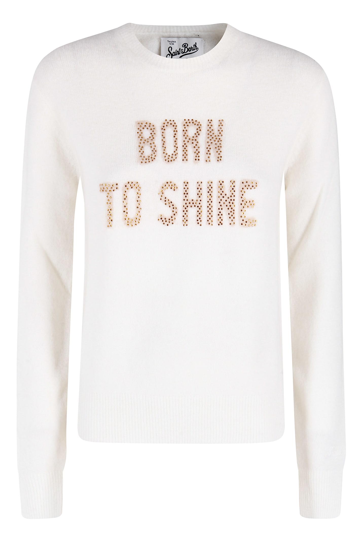 Mc2 Saint Barth Crewneck Nordic Sweater In White