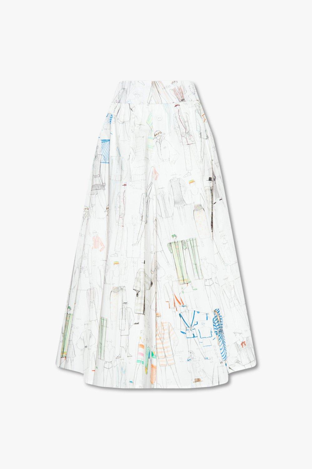 Kenzo Motif Printed Midi Skirt