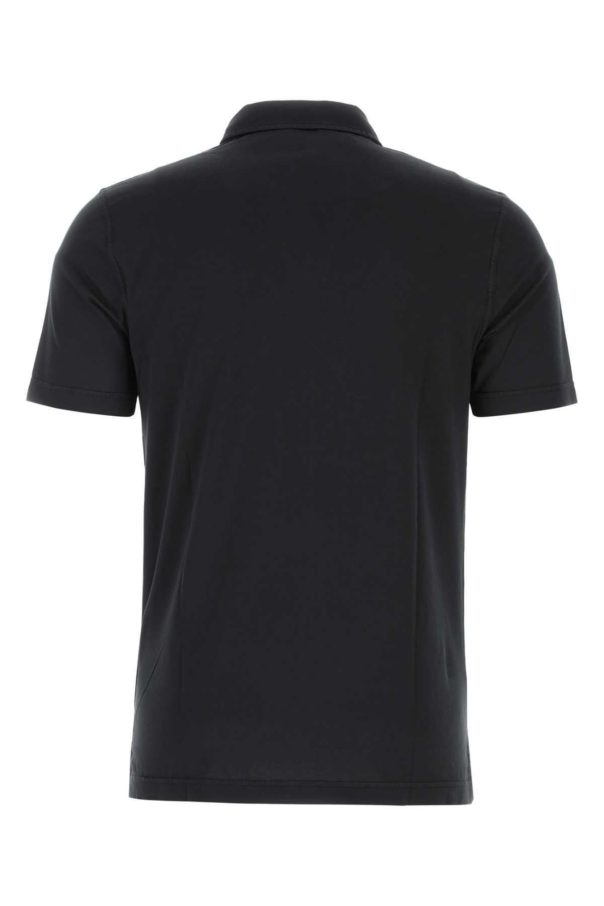 Fedeli Black Cotton Polo Shirt In Multicolor