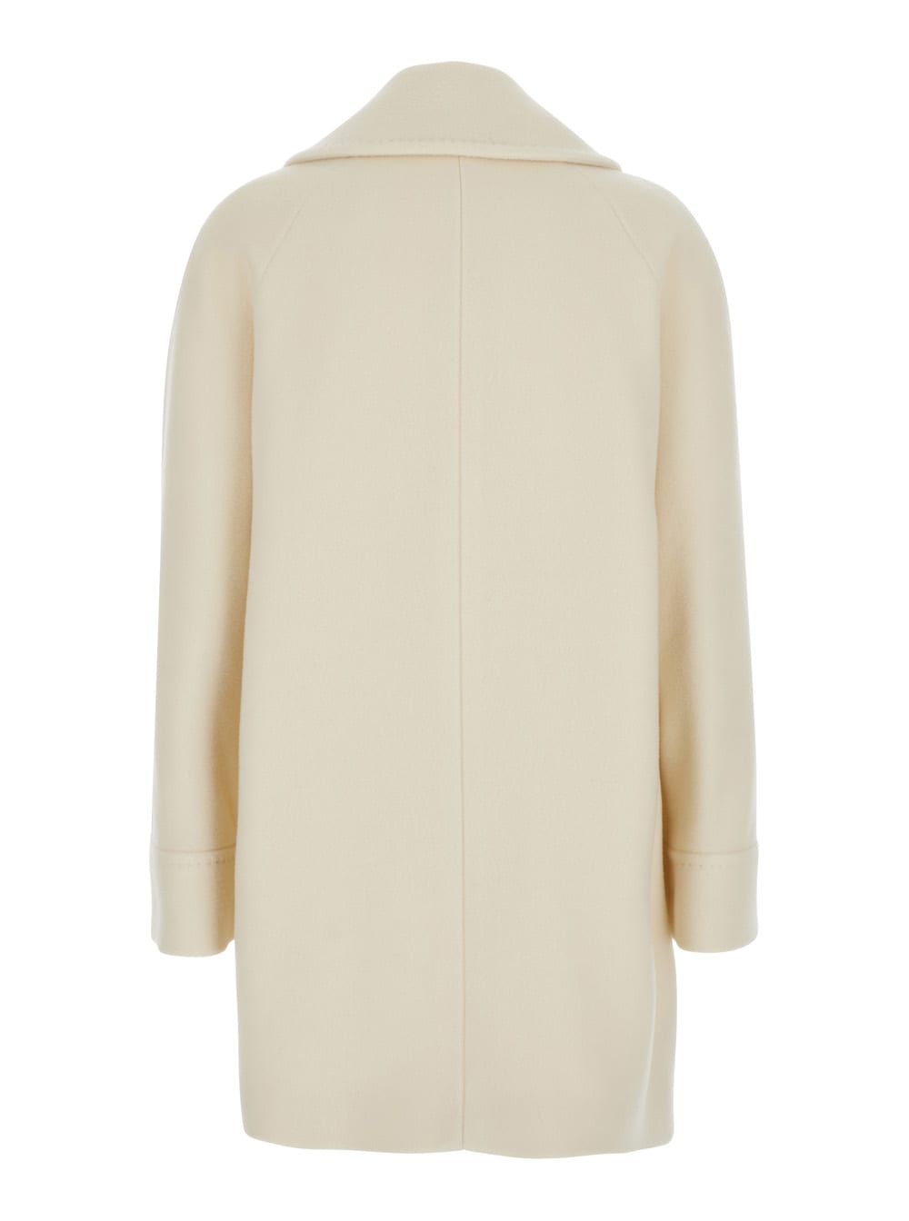 Tagliatore Double Breasted Short Coat In Neutral
