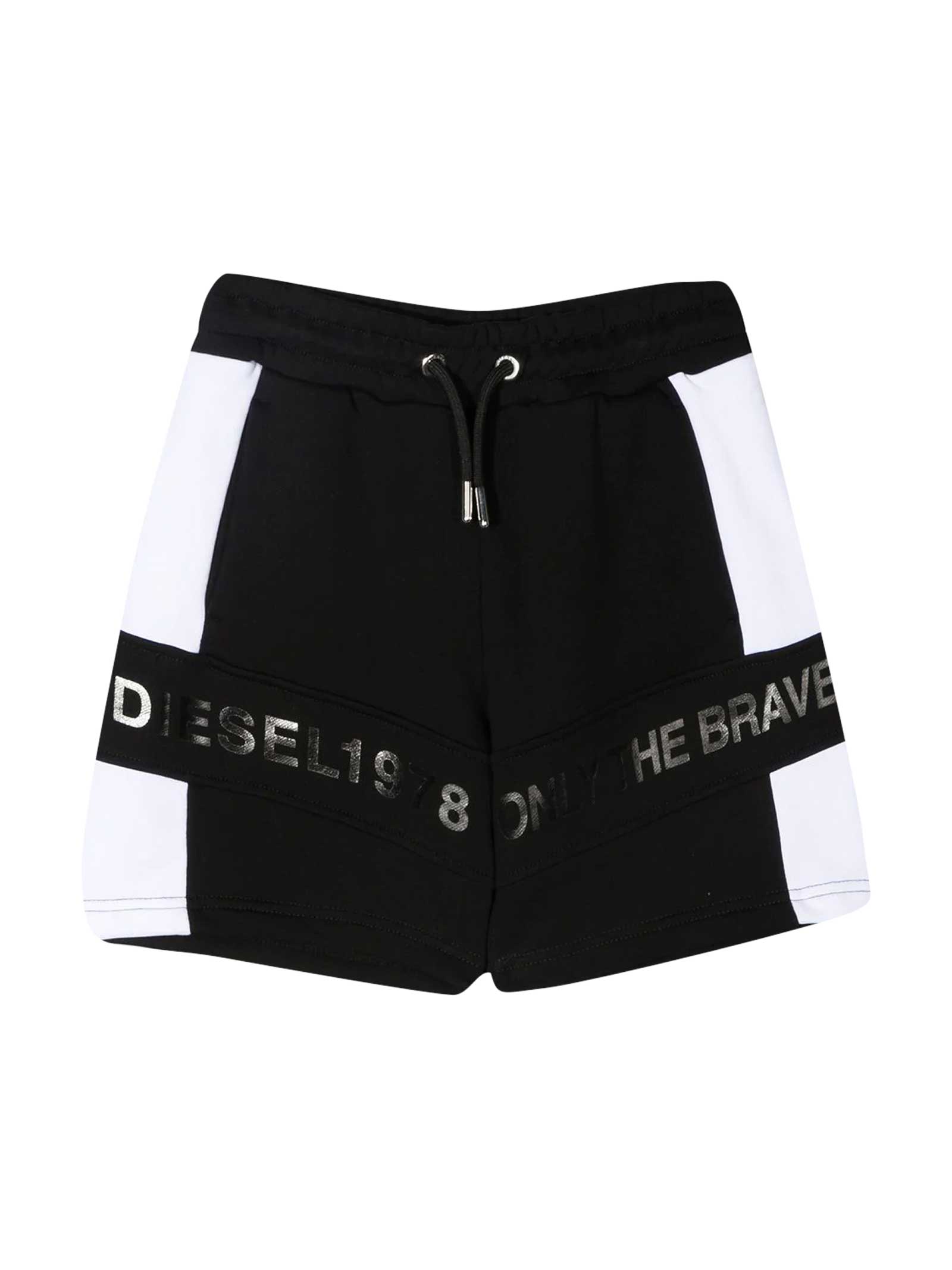 Diesel Black And White Bermuda Shorts