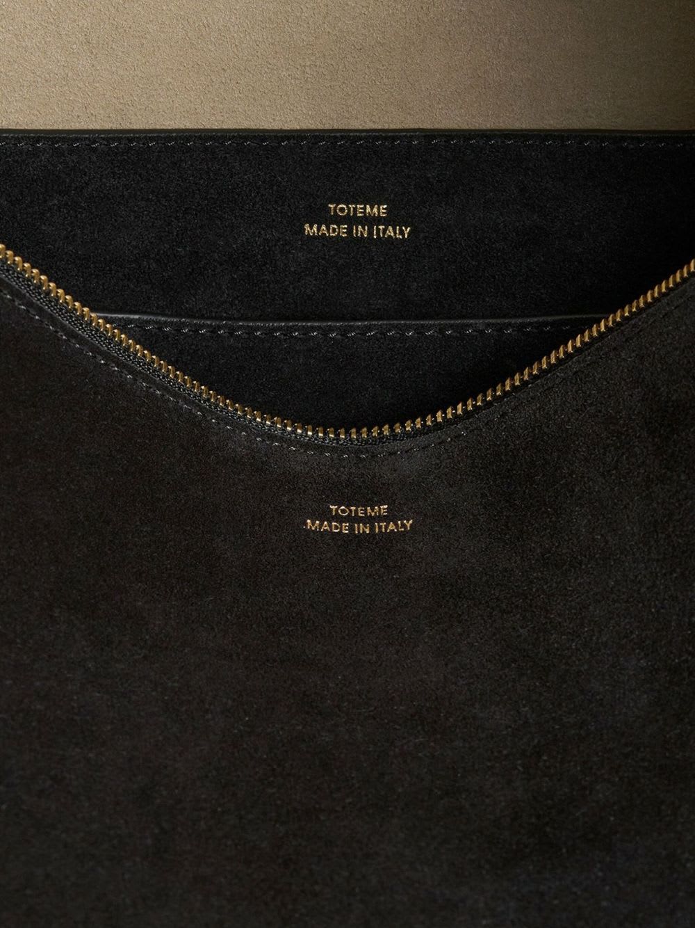 Totême Suede Leather Tote Bag In Black