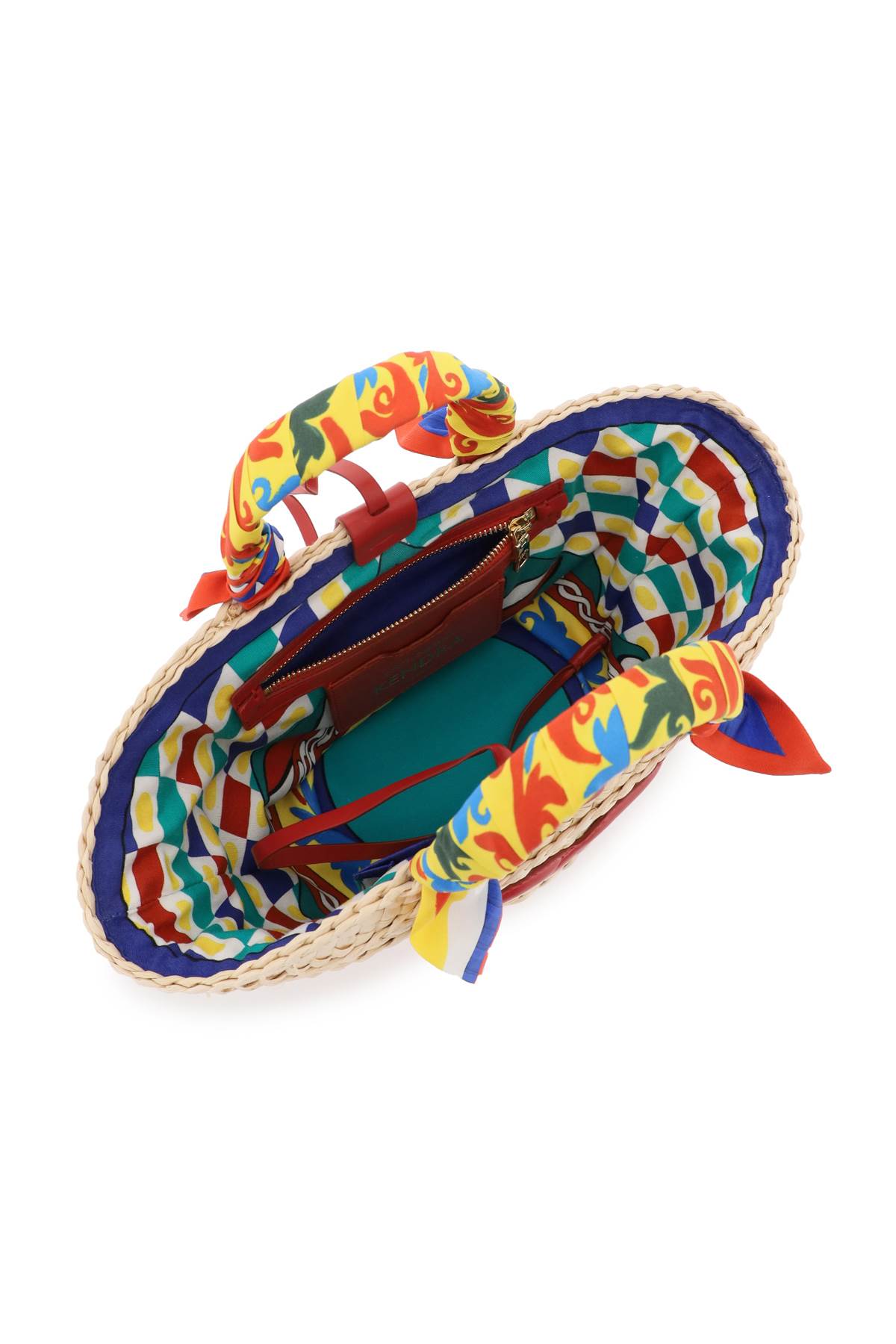 Dolce & Gabbana Kendra Small Carretto Straw Basket Bag In Carretto